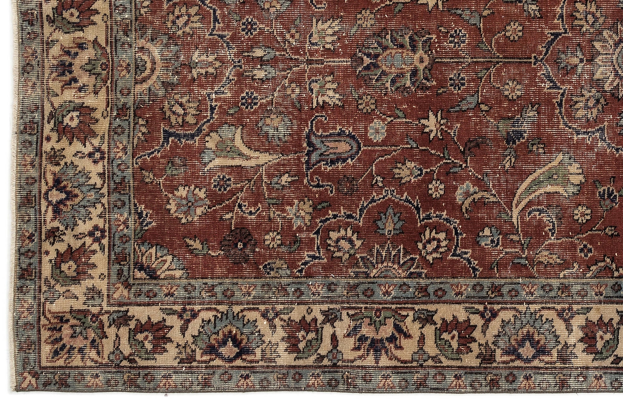 Atina 12885 Brown Vintage Wool Handmade Area Rug 5'8" x 8'6"