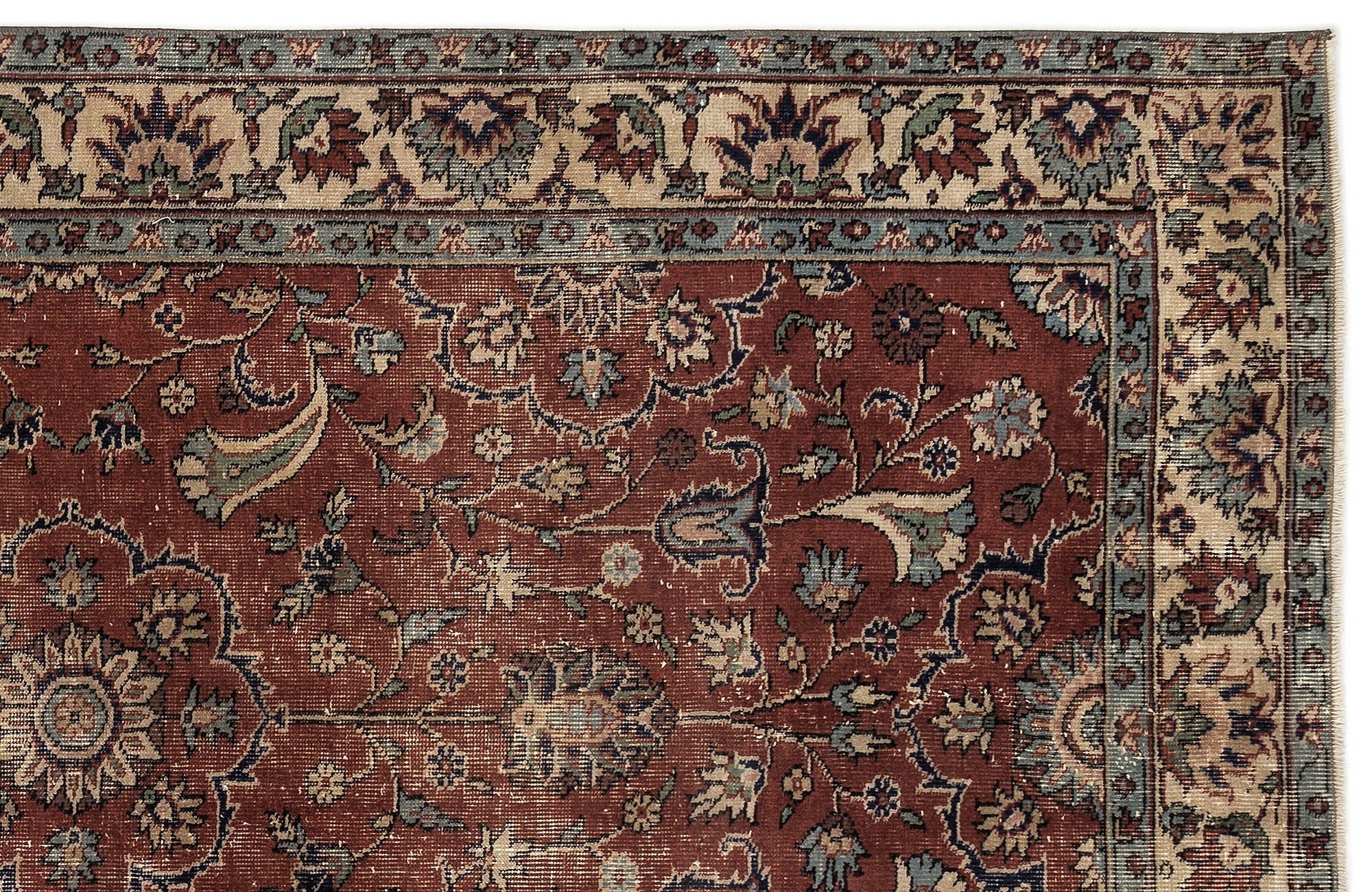 Atina 12885 Brown Vintage Wool Handmade Area Rug 5'8" x 8'6"