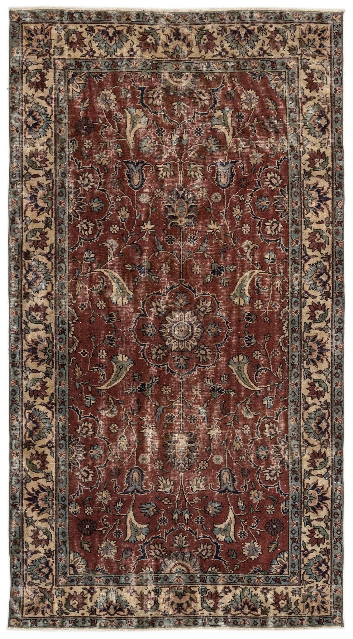 Atina 12885 Brown Vintage Wool Handmade Area Rug 5'8" x 8'6"