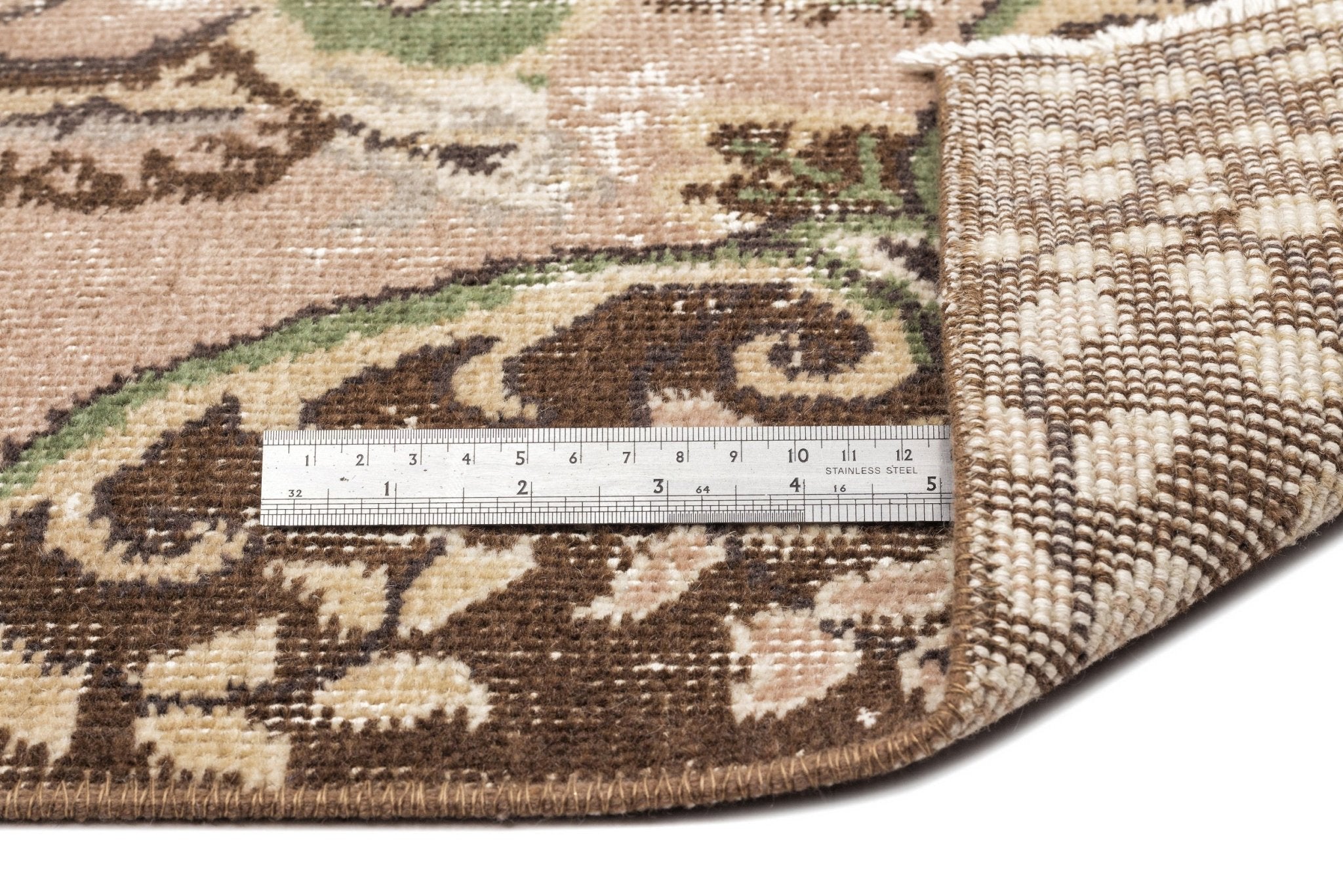 Atina 12893 Beige Vintage Wool Handmade Area Rug 5'6" x 9'4"