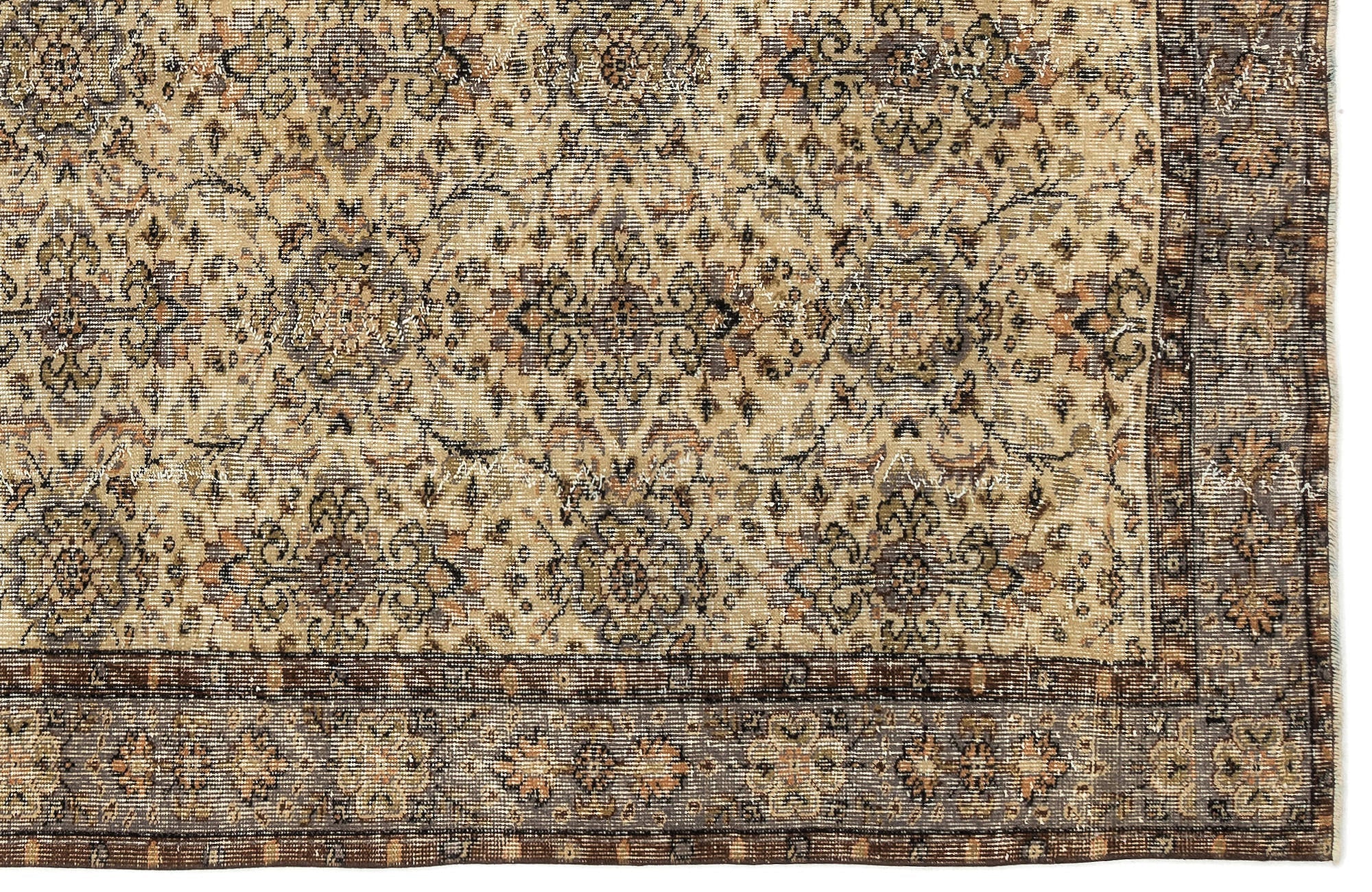 Atina 12971 Beige Vintage Wool Handmade Area Rug 5'7" x 9'5"