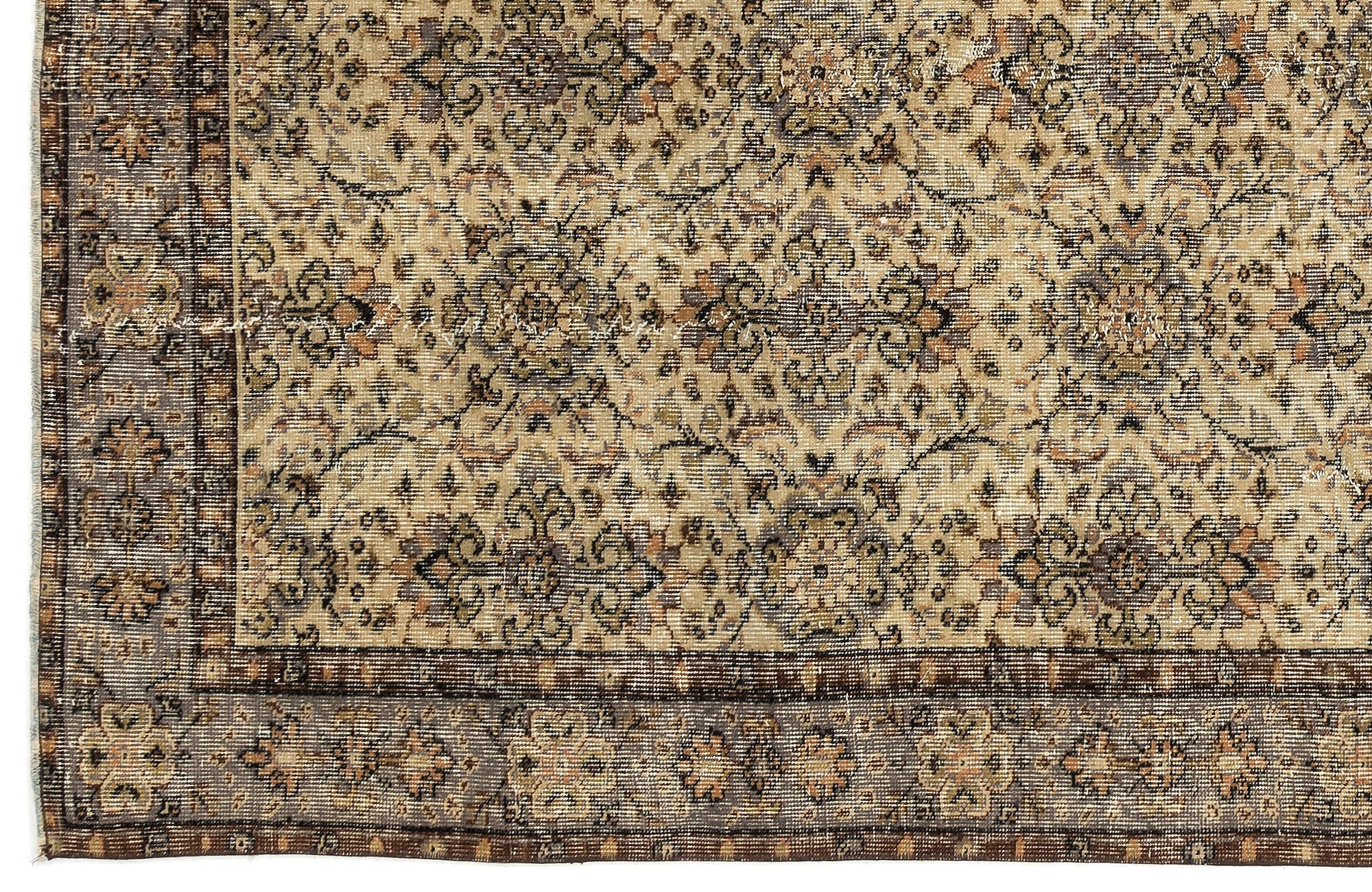 Atina 12971 Beige Vintage Wool Handmade Area Rug 5'7" x 9'5"