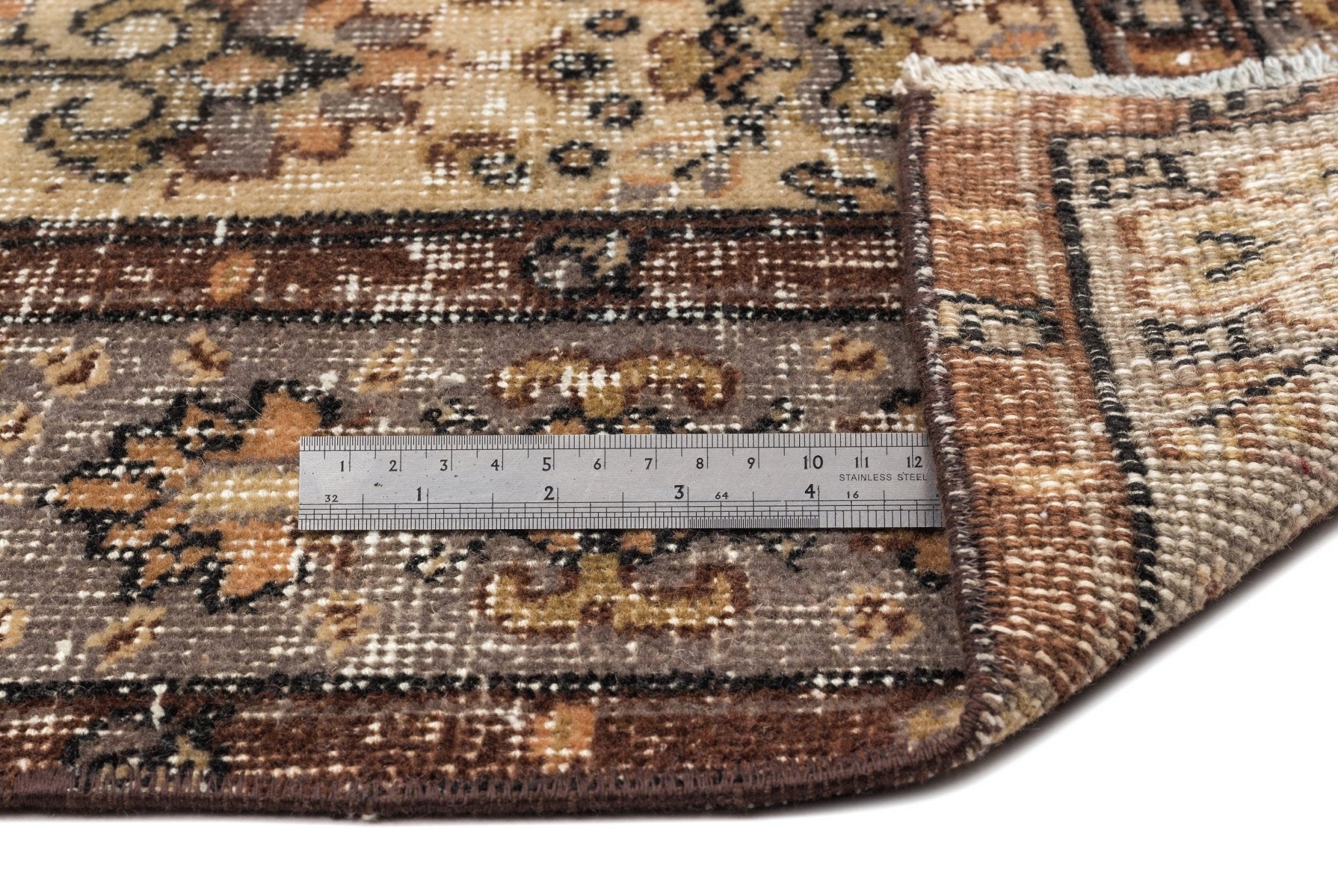 Atina 12971 Beige Vintage Wool Handmade Area Rug 5'7" x 9'5"