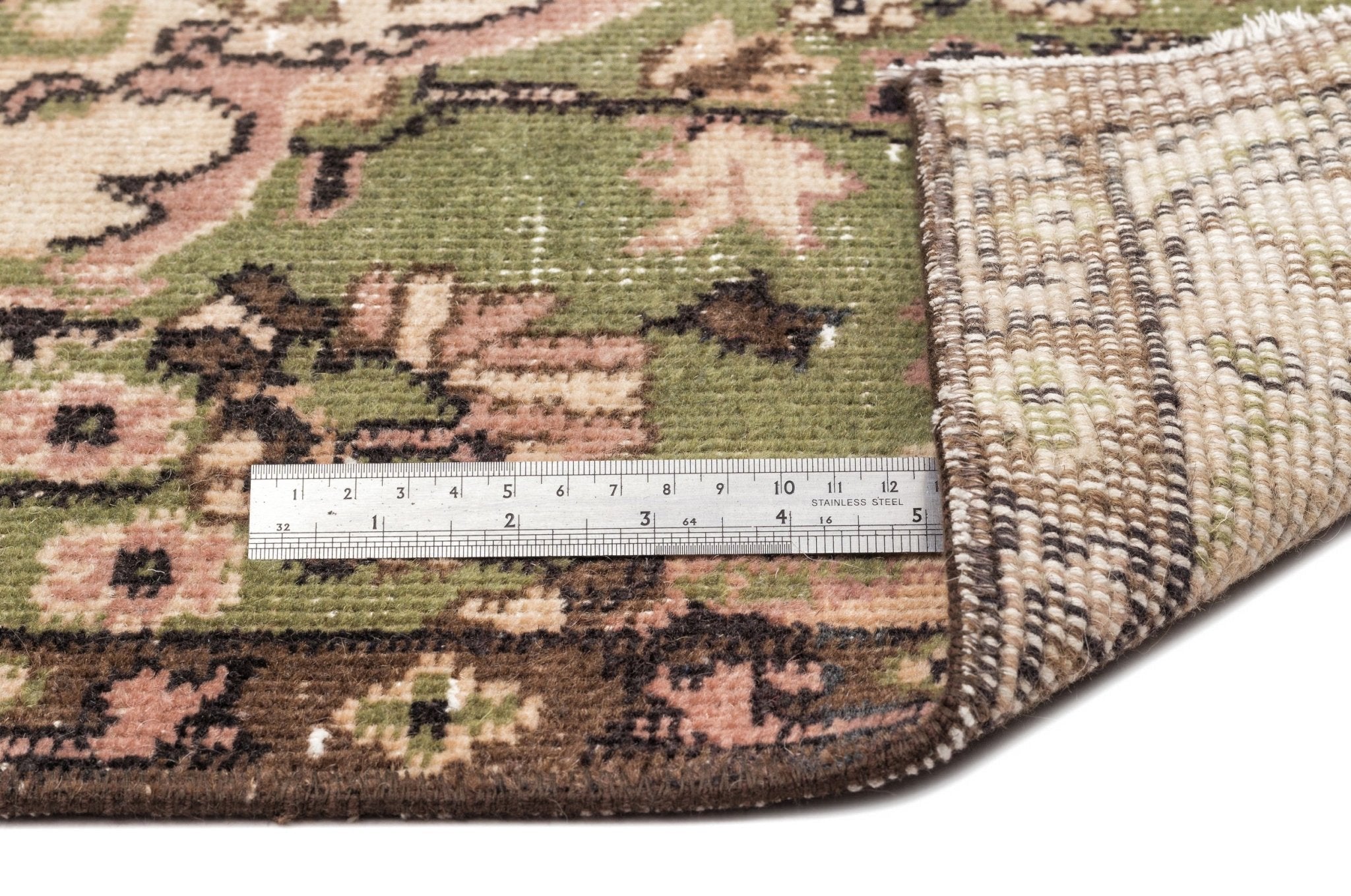 Atina 12975 Beige Vintage Wool Handmade Area Rug 5'8" x 10'2"
