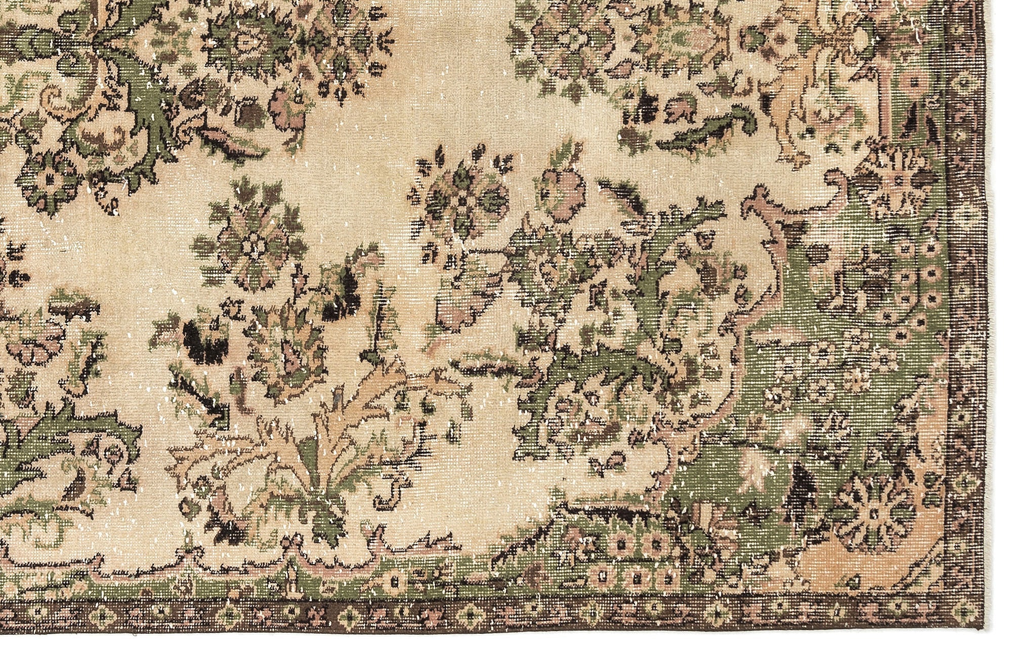 Atina 12975 Beige Vintage Wool Handmade Area Rug 5'8" x 10'2"