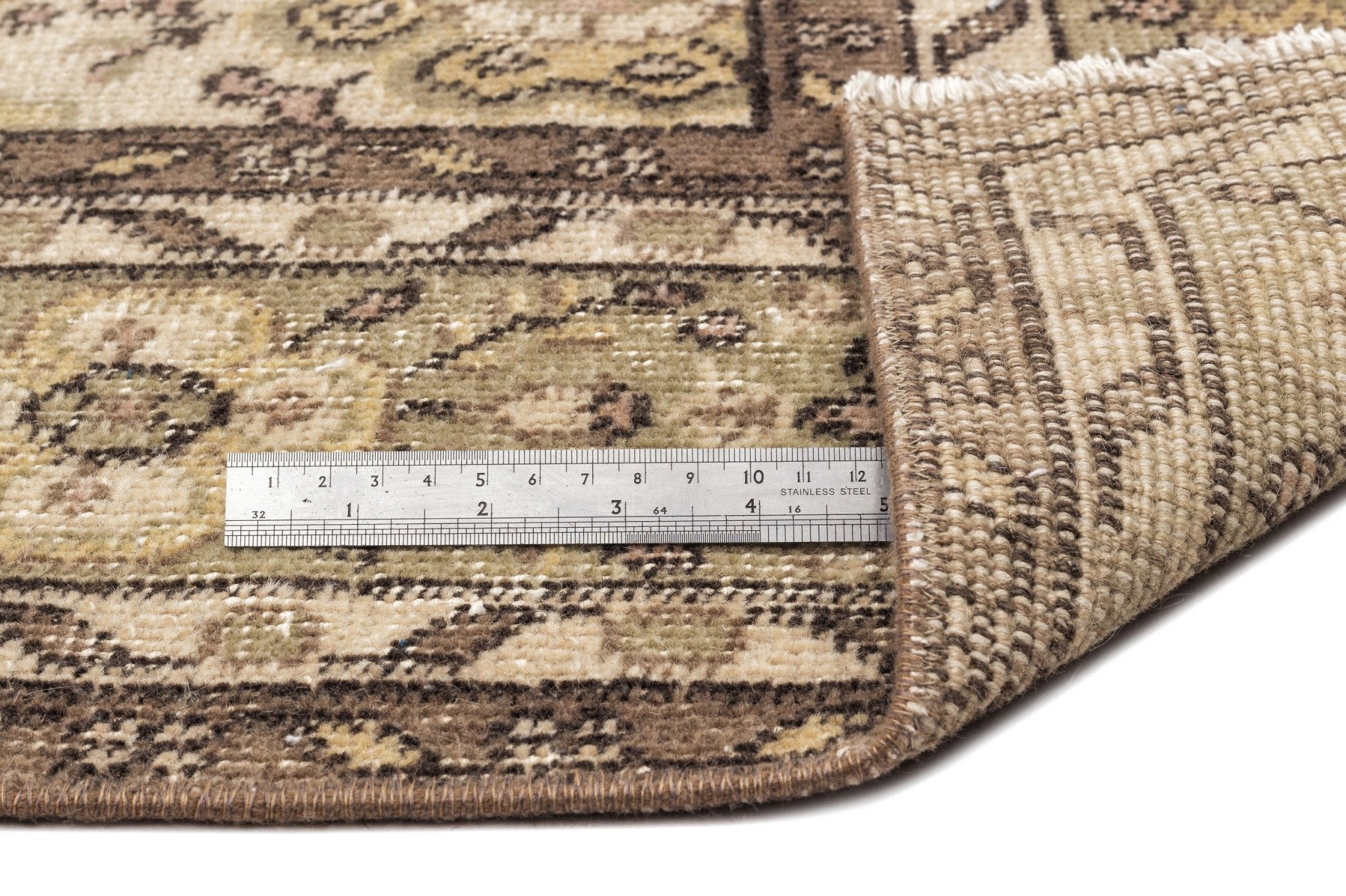 Atina 13000 Beige Vintage Wool Handmade Area Rug 5'7" x 9'11"