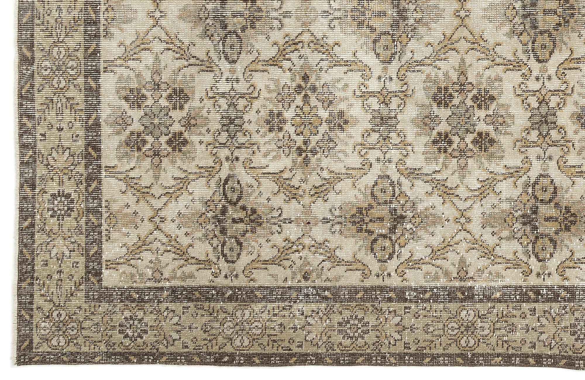 Atina 13008 Beige Vintage Wool Handmade Area Rug 6'0" x 9'8"