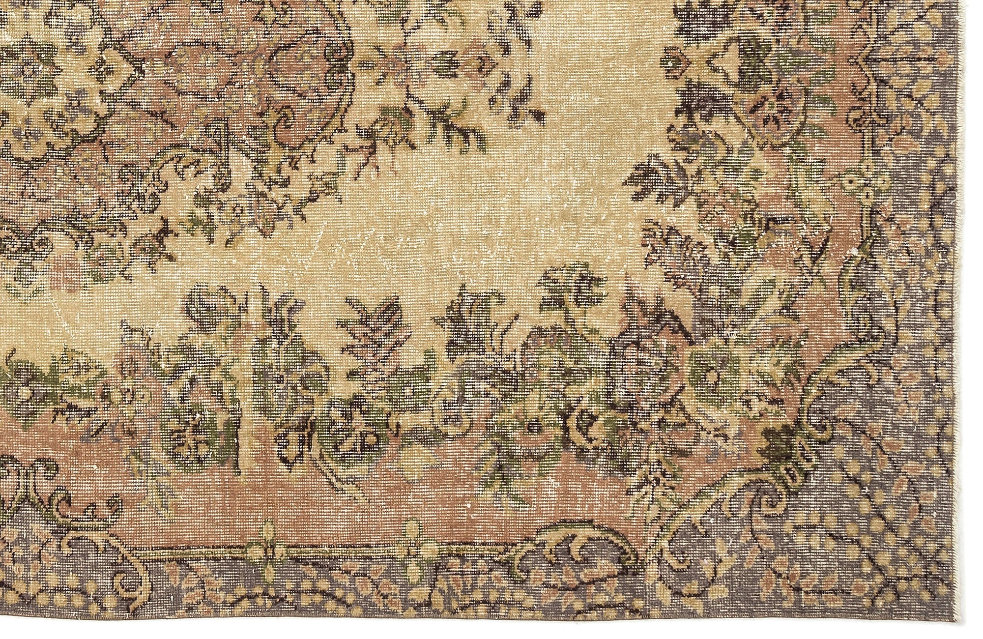 Atina 13011 Beige Vintage Wool Handmade Area Rug 5'8" x 9'1"