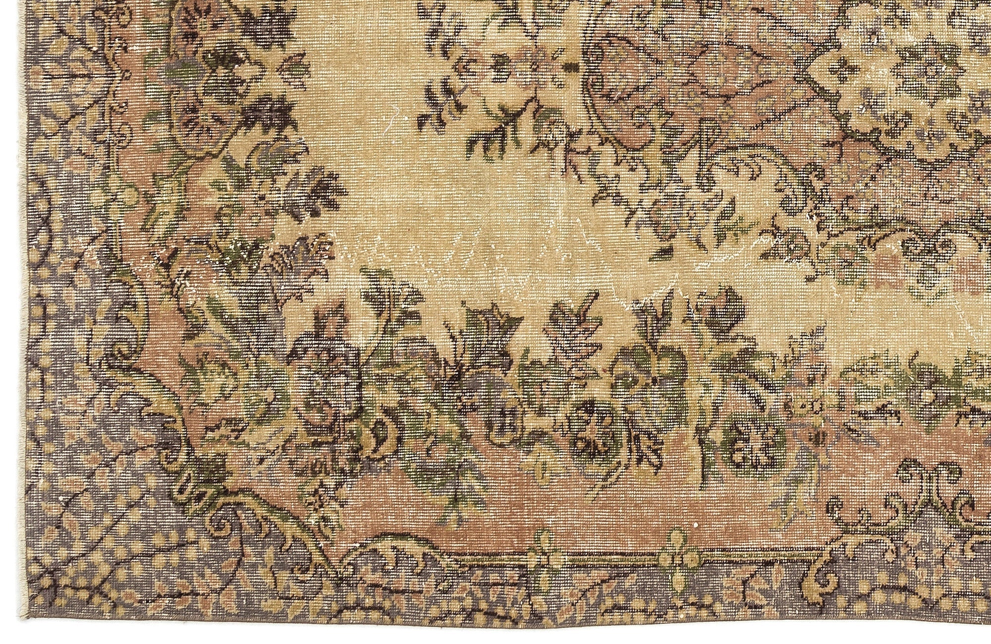 Atina 13011 Beige Vintage Wool Handmade Area Rug 5'8" x 9'1"