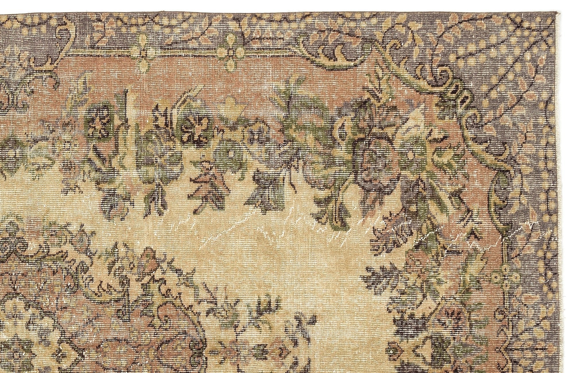 Atina 13011 Beige Vintage Wool Handmade Area Rug 5'8" x 9'1"