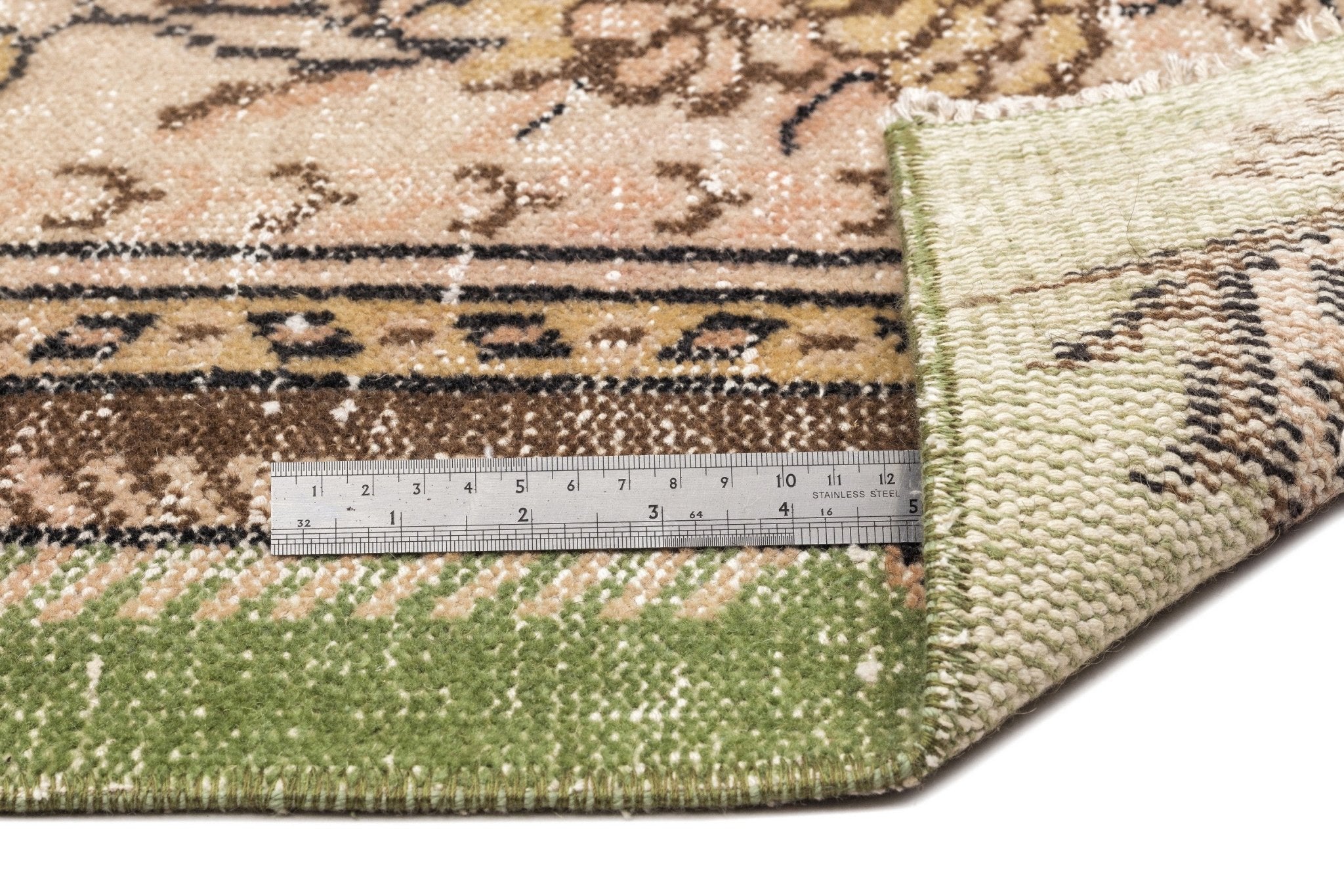Atina 13014 Beige Vintage Wool Handmade Area Rug 5'4" x 8'6"