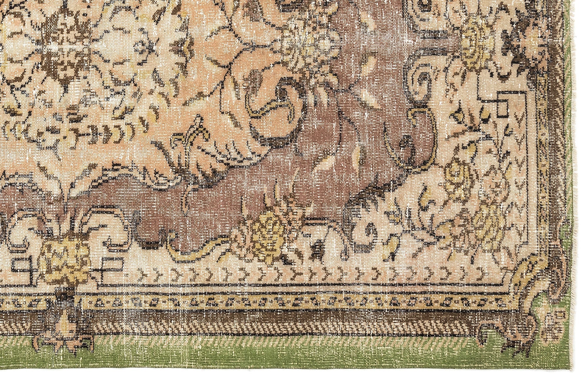 Atina 13014 Beige Vintage Wool Handmade Area Rug 5'4" x 8'6"
