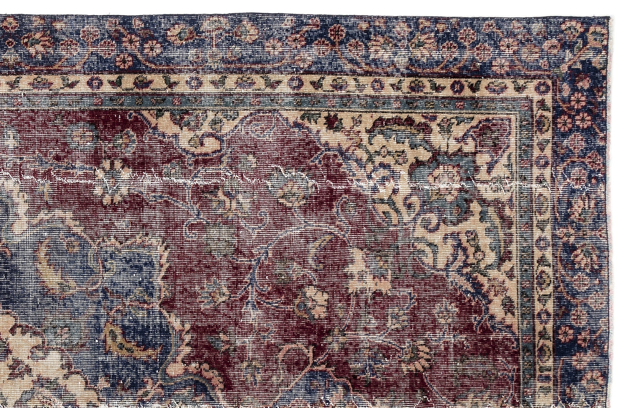 Atina 13084 Beige Vintage Wool Handmade Area Rug 6'2" x 9'7"