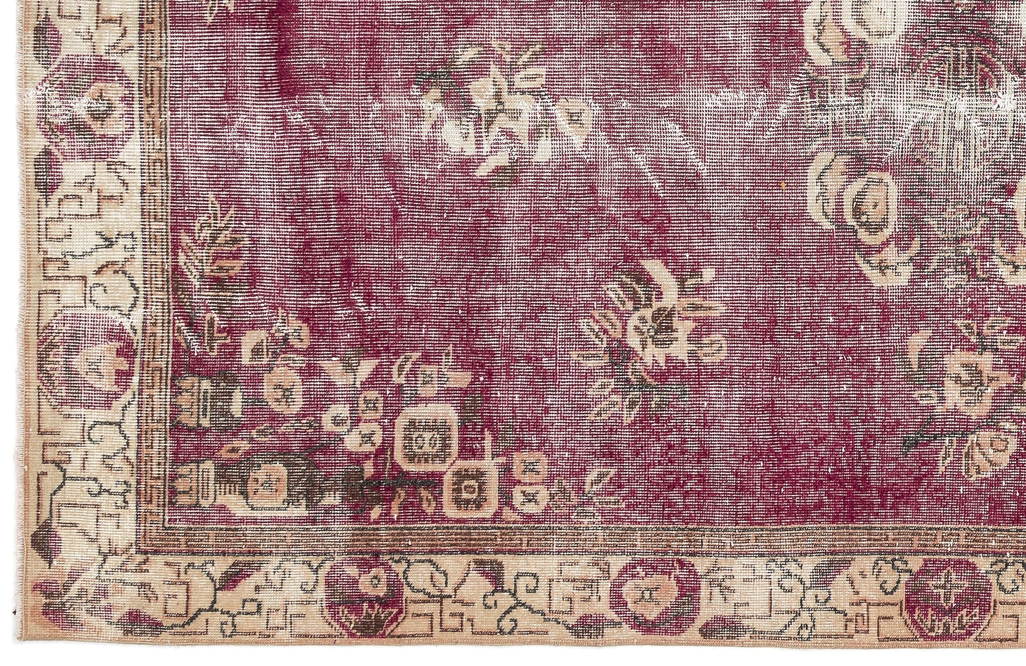 Atina 13092 Beige Vintage Wool Handmade Area Rug 5'3" x 9'1"