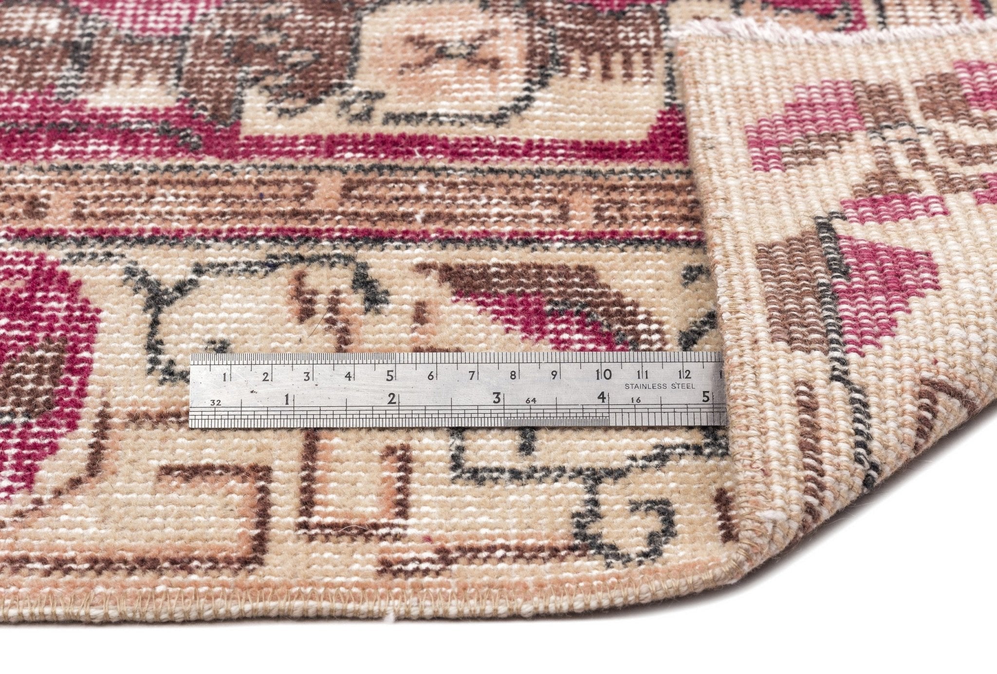 Atina 13092 Beige Vintage Wool Handmade Area Rug 5'3" x 9'1"