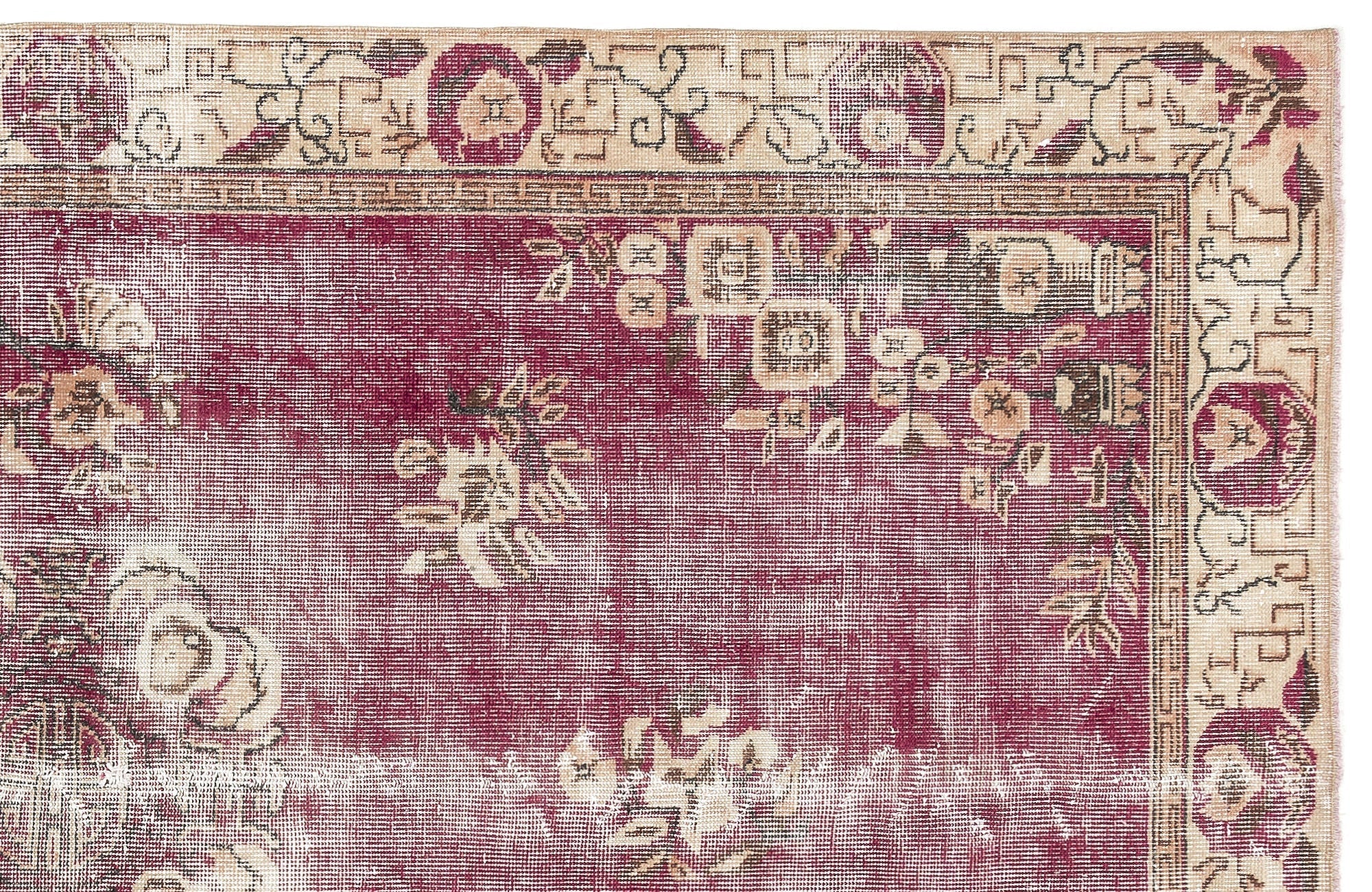 Atina 13092 Beige Vintage Wool Handmade Area Rug 5'3" x 9'1"