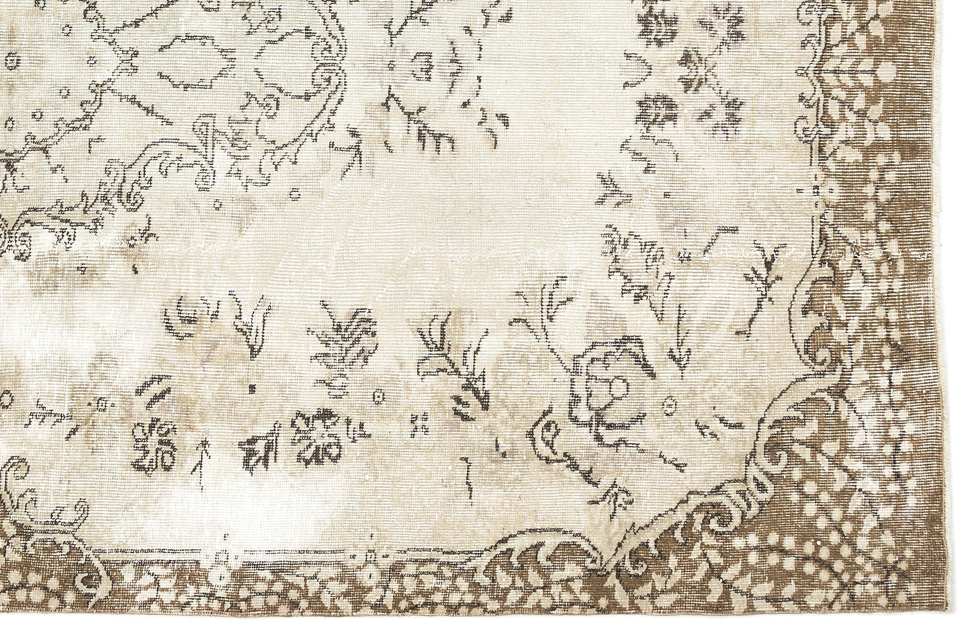 Atina 13112 Beige Vintage Wool Handmade Area Rug 5'6" x 9'4"