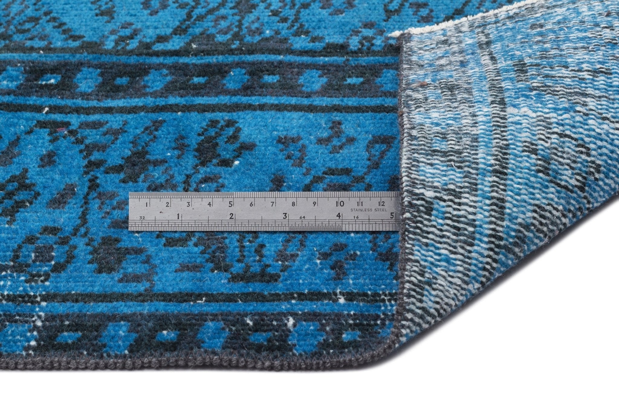 Atina 13133 Blue Vintage Wool Handmade Area Rug 5'8" x 8'7"