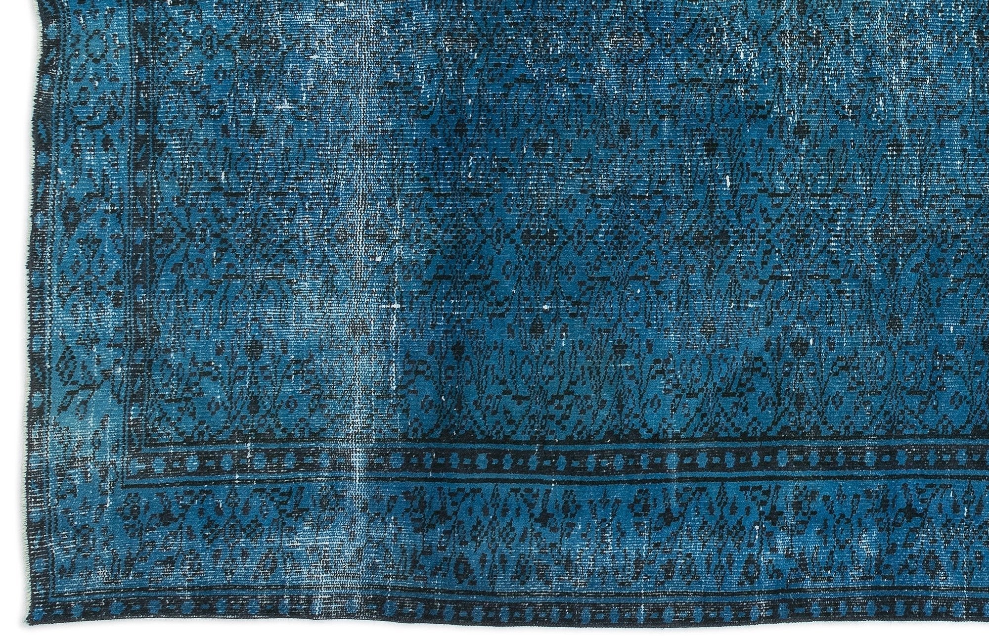 Atina 13133 Blue Vintage Wool Handmade Area Rug 5'8" x 8'7"