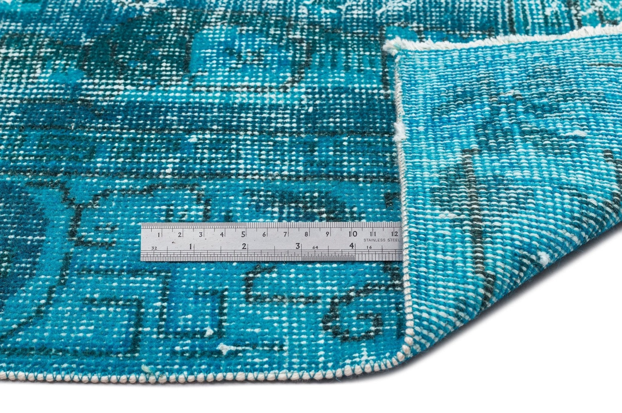 Atina 13244 Turquoise Vintage Wool Handmade Area Rug 5'5" x 9'1"