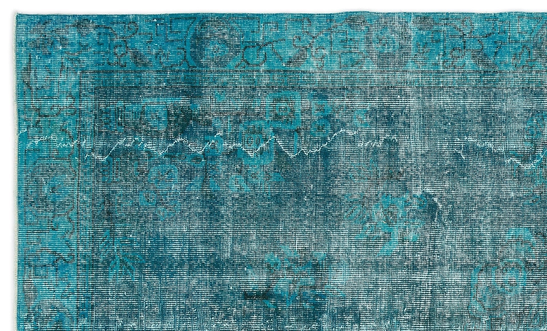Atina 13244 Turquoise Vintage Wool Handmade Area Rug 5'5" x 9'1"