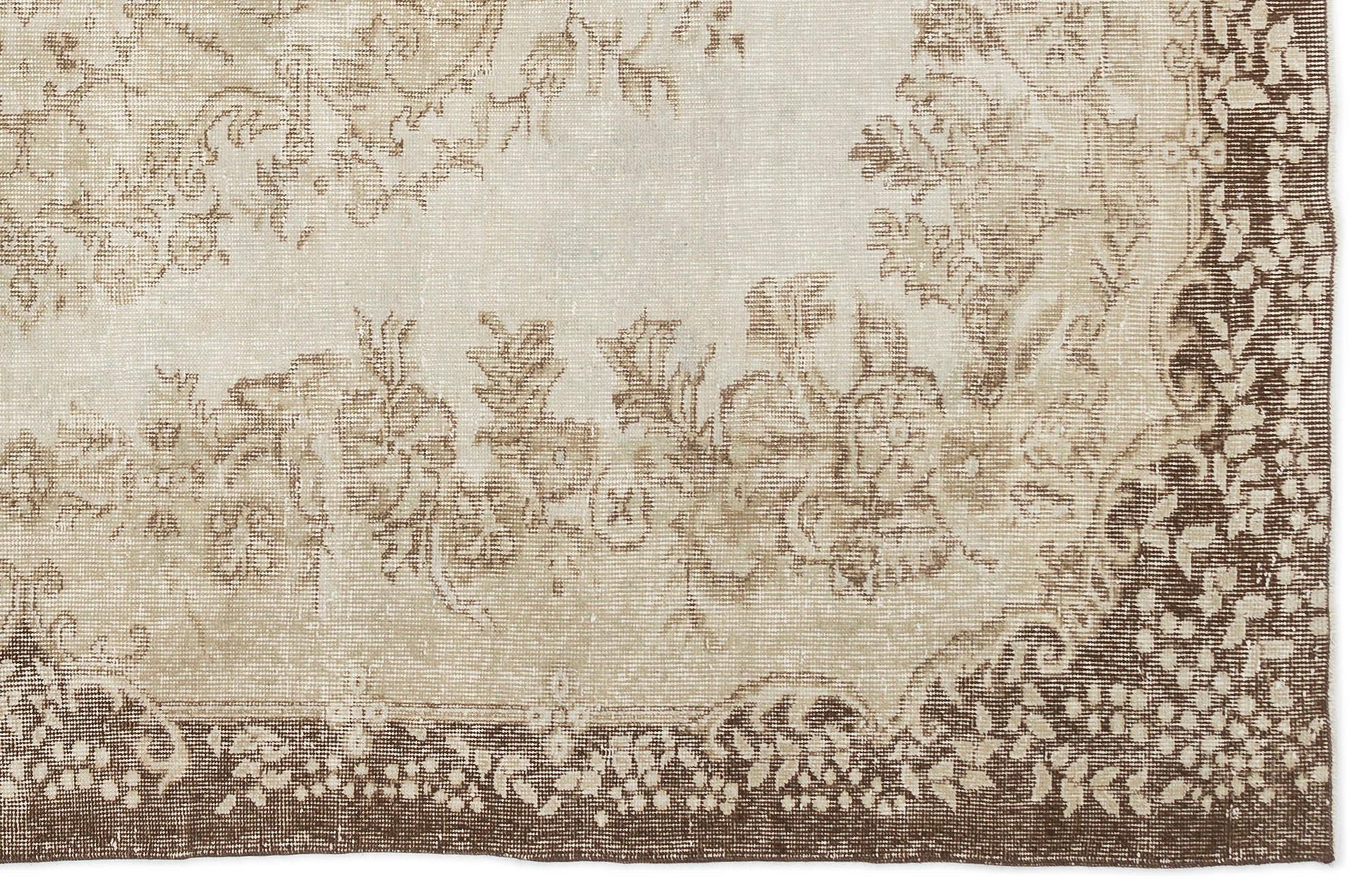 Atina 13350 Beige Vintage Wool Handmade Area Rug 6'2" x 9'7"