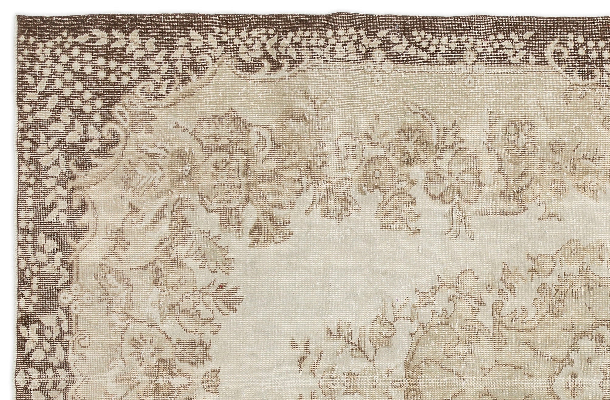Atina 13350 Beige Vintage Wool Handmade Area Rug 6'2" x 9'7"