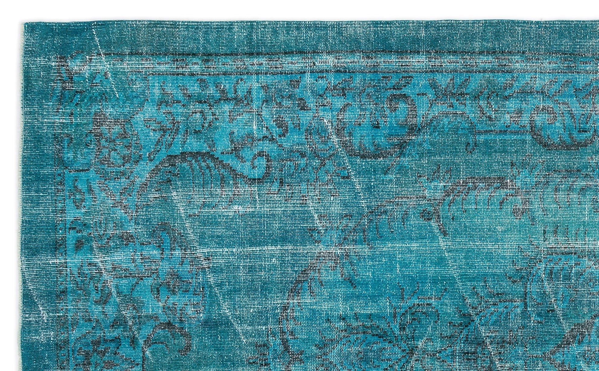 Atina 13396 Turquoise Vintage Wool Handmade Area Rug 5'10" x 9'3"