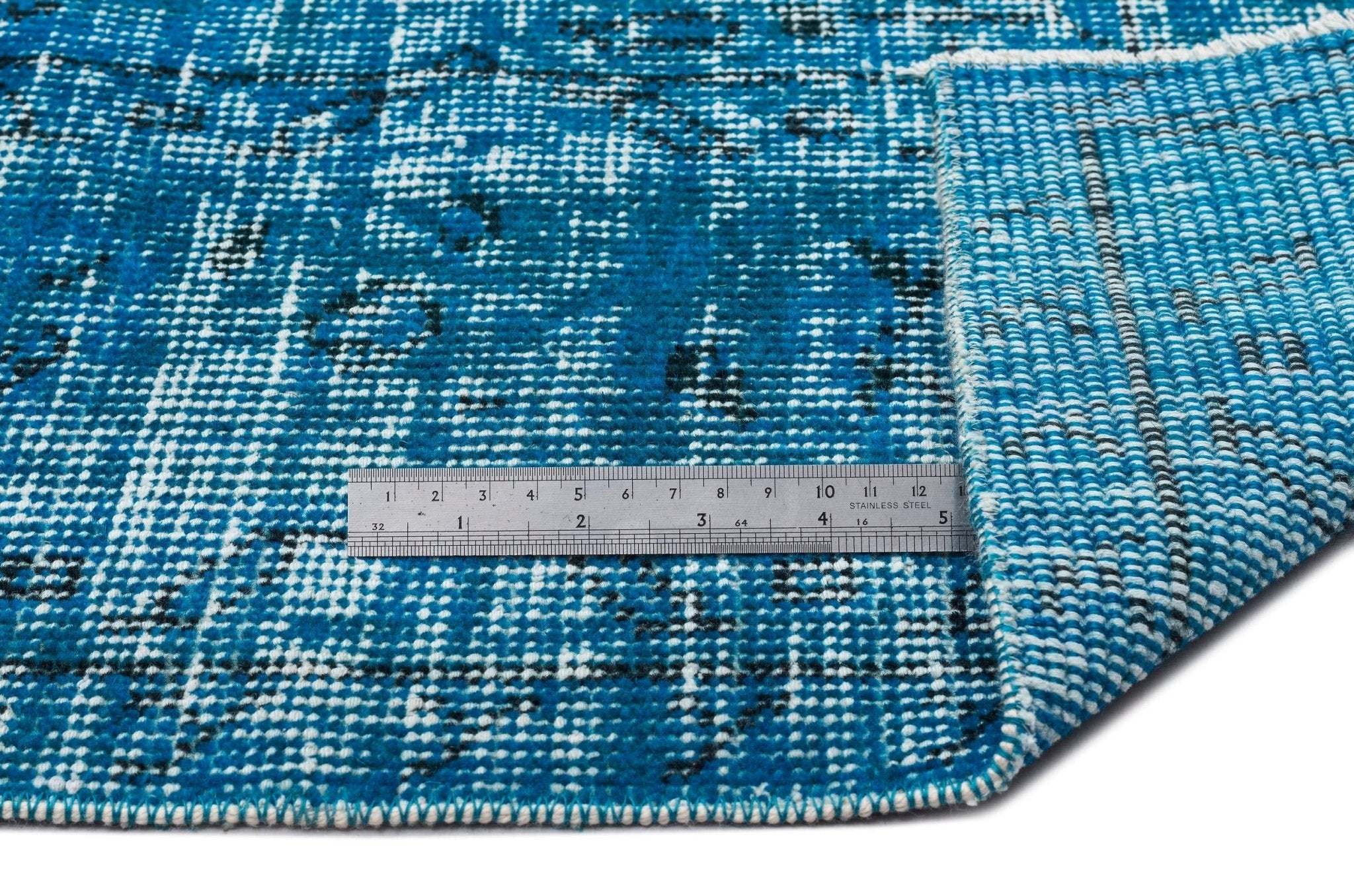 Atina 13427 Turquoise Vintage Wool Handmade Area Rug 5'11" x 9'10"