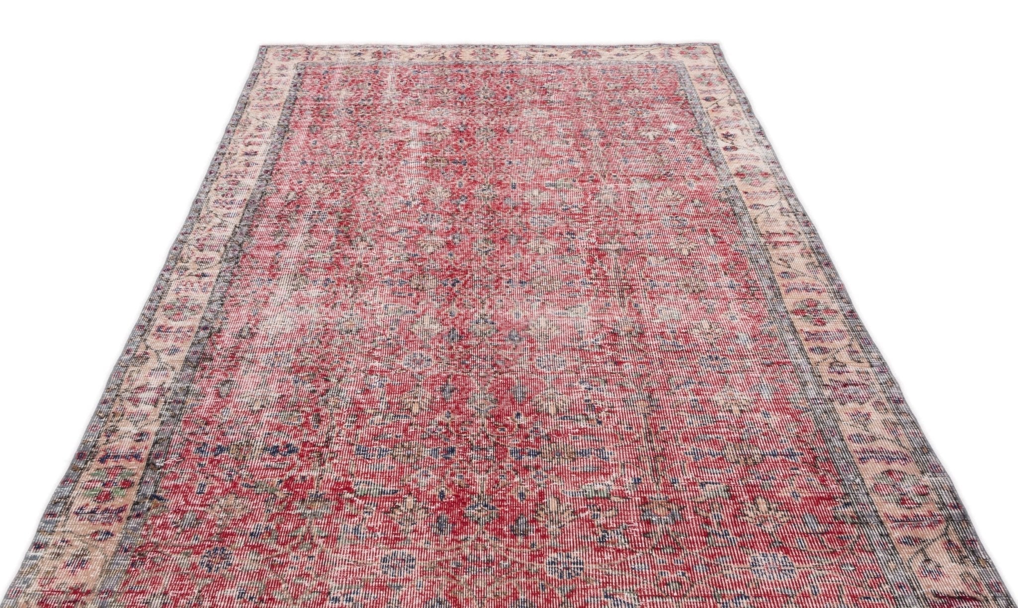 Atina 13539 Red Vintage Wool Handmade Area Rug 5'3" x 9'1"