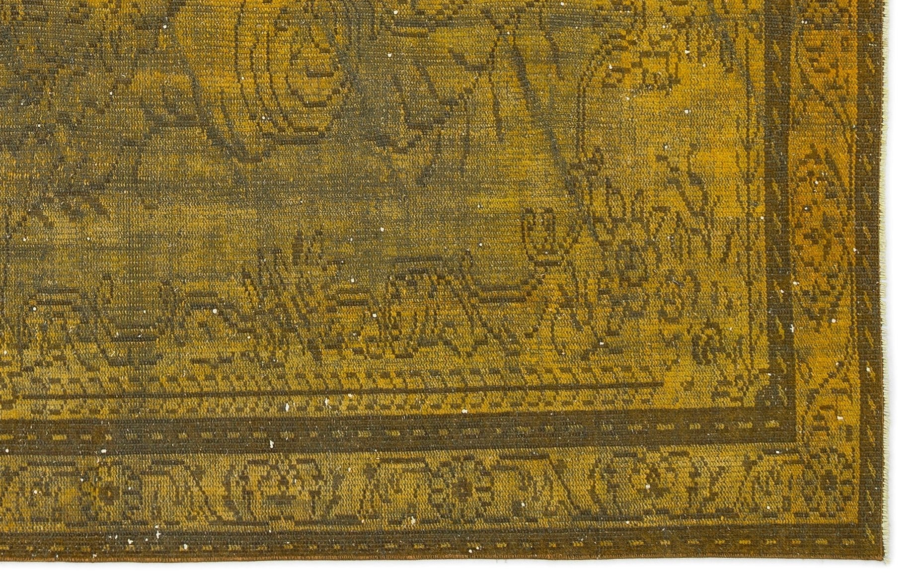 Atina 13670 Yellow Vintage Wool Handmade Area Rug 5'8" x 9'0"