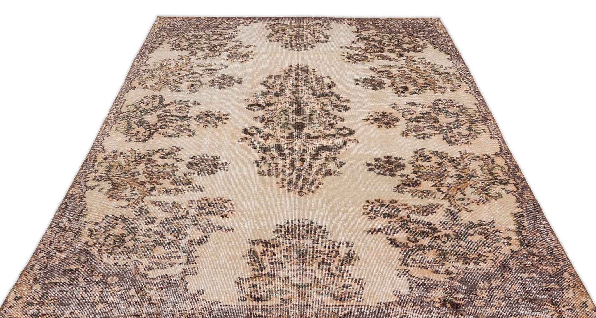 Atina 13736 Beige Vintage Wool Handmade Area Rug 5'10" x 9'1"
