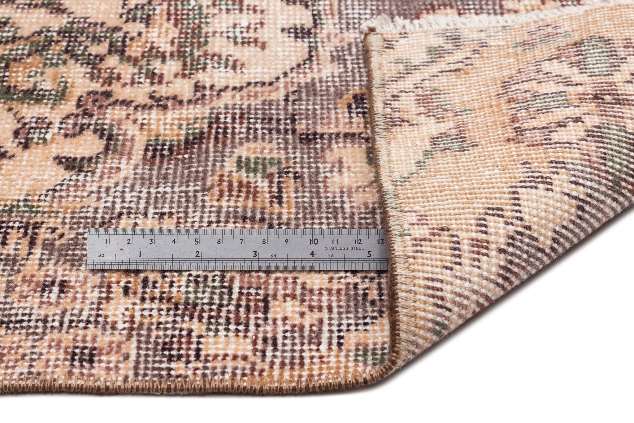 Atina 13736 Beige Vintage Wool Handmade Area Rug 5'10" x 9'1"