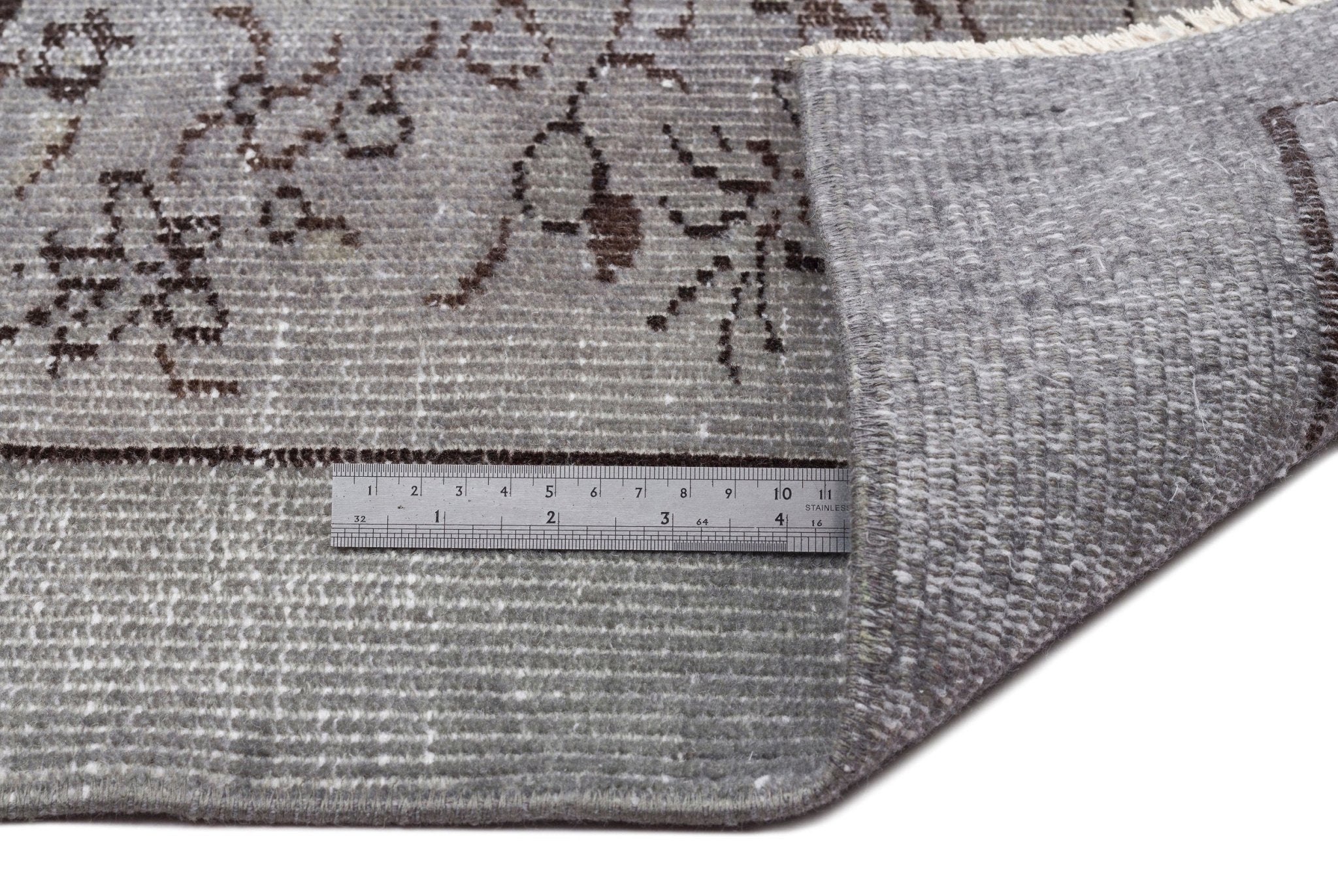 Atina 13761 Grey Vintage Wool Handmade Area Rug 5'11" x 9'3"