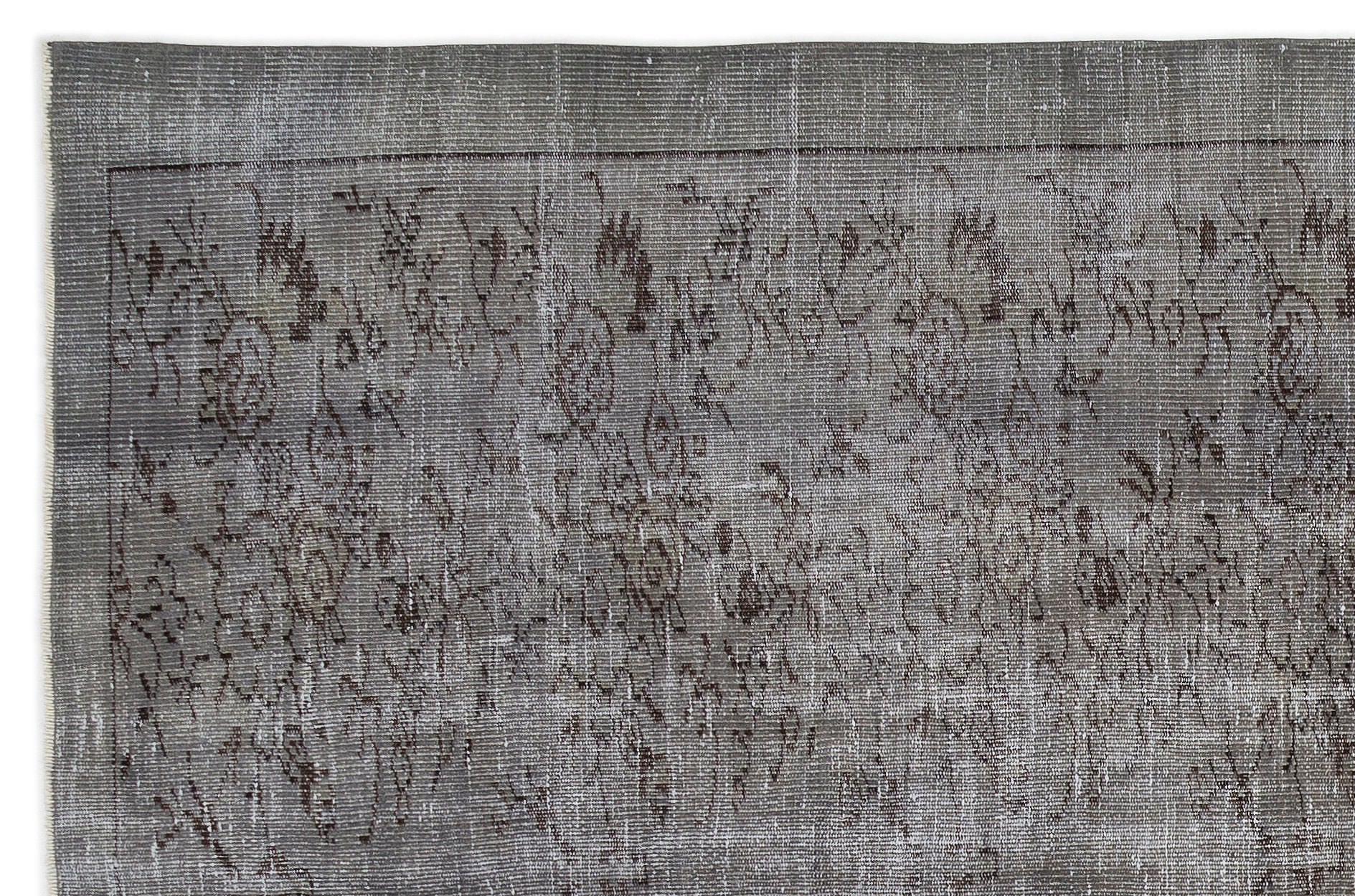 Atina 13761 Grey Vintage Wool Handmade Area Rug 5'11" x 9'3"