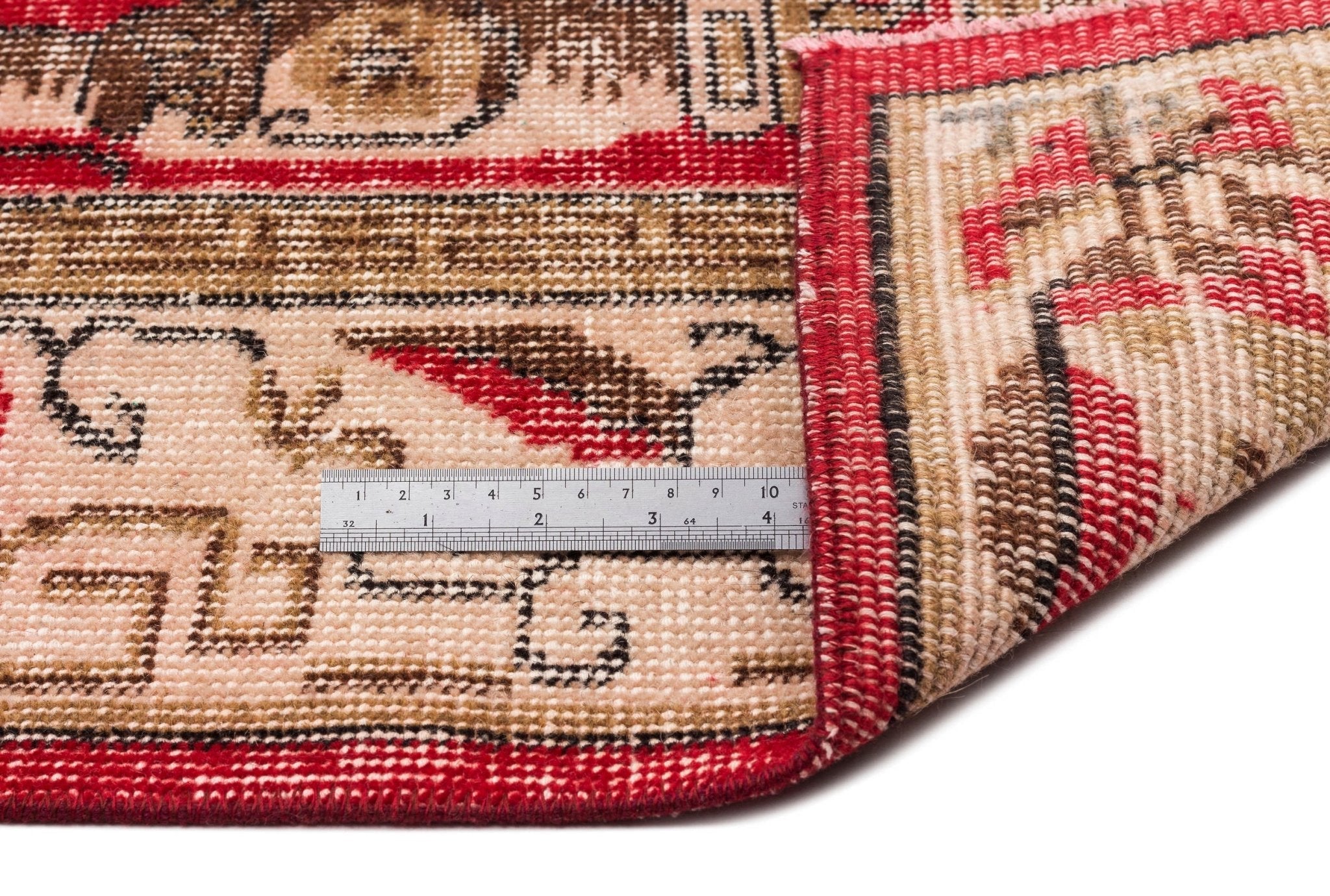 Atina 13870 Beige Vintage Wool Handmade Area Rug 5'7" x 9'1"