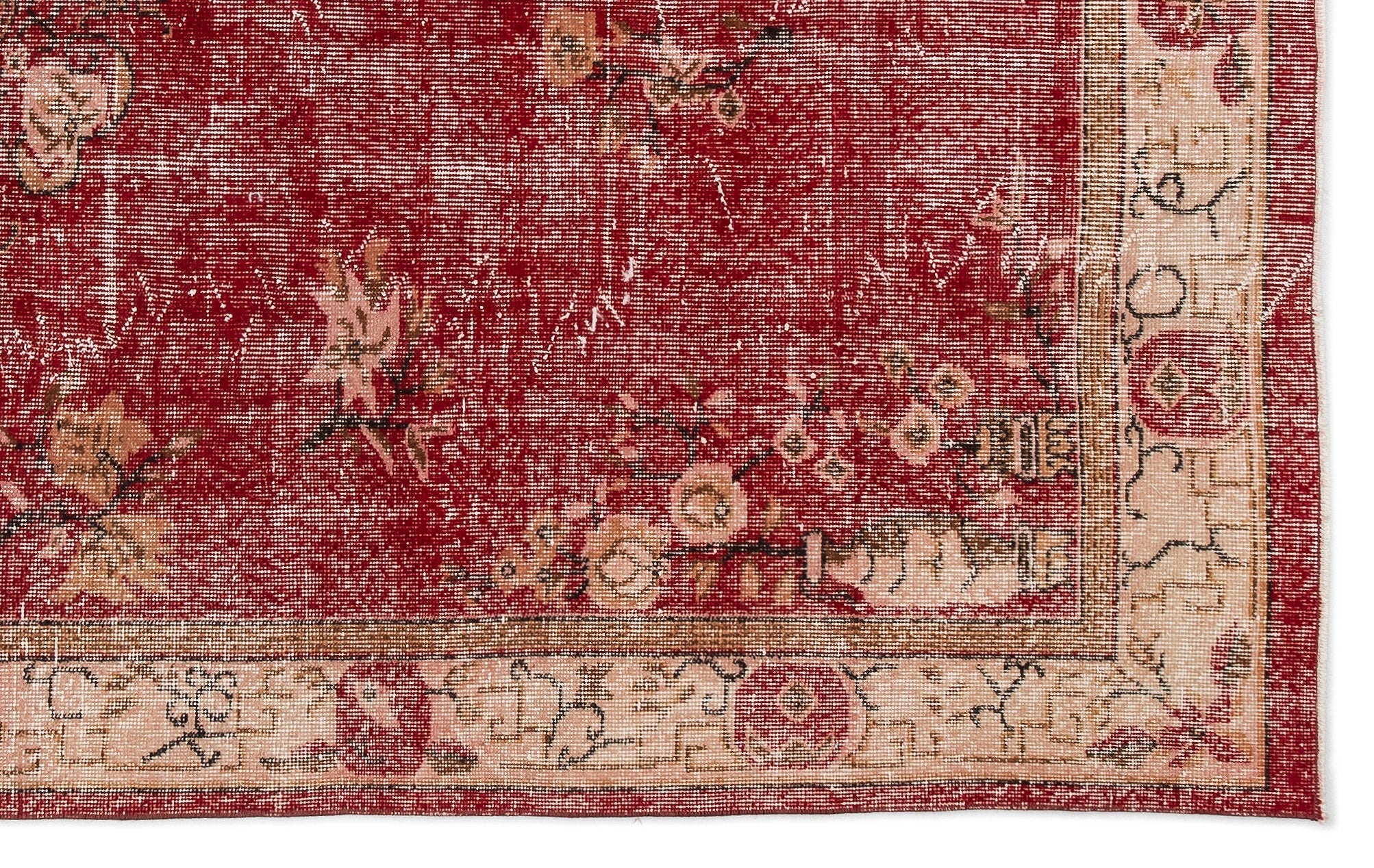 Atina 13986 Beige Vintage Wool Handmade Area Rug 6'11" x 8'2"