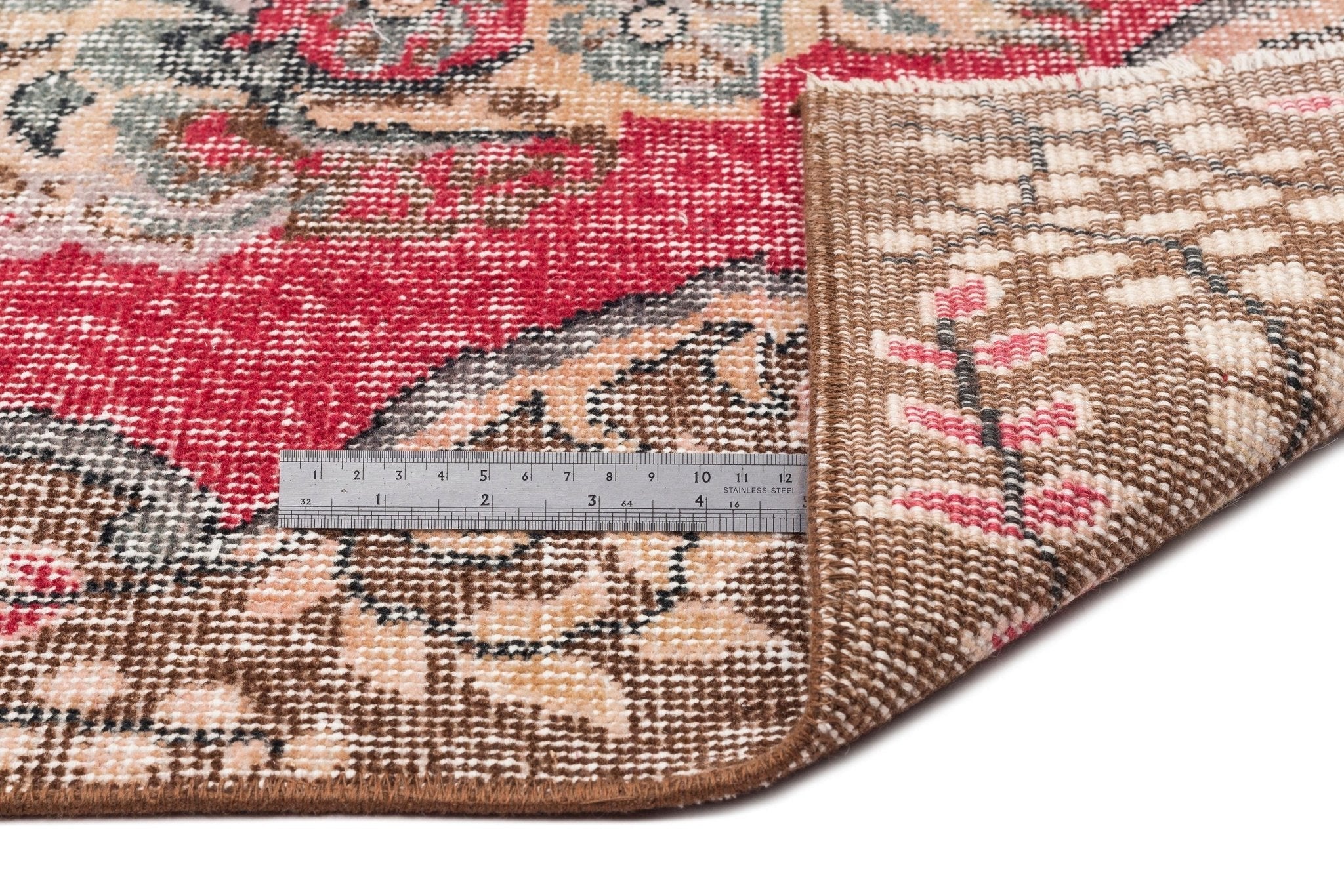Atina 14073 Beige Vintage Wool Handmade Area Rug 5'9" x 9'6"