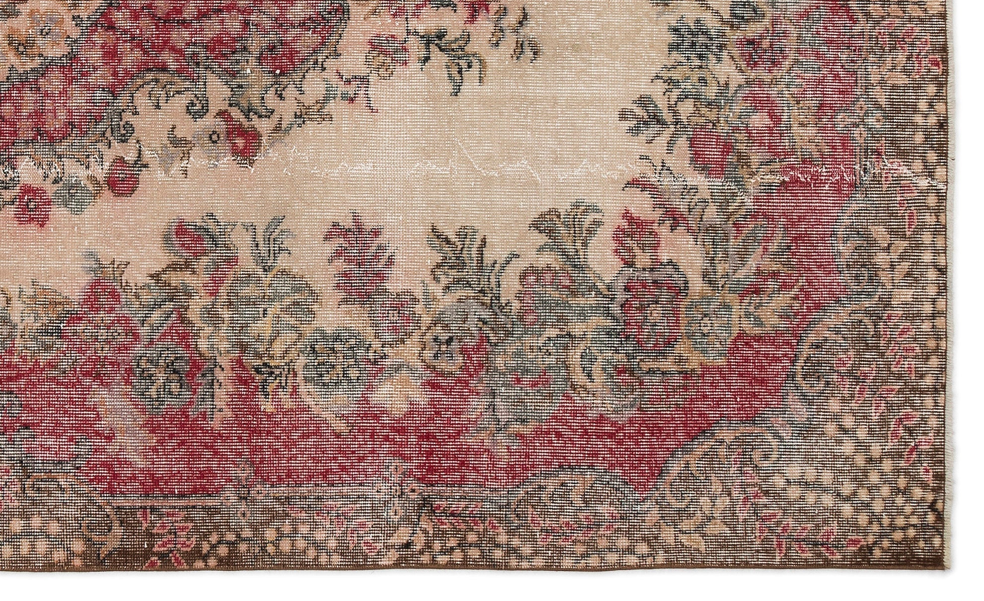Atina 14073 Beige Vintage Wool Handmade Area Rug 5'9" x 9'6"
