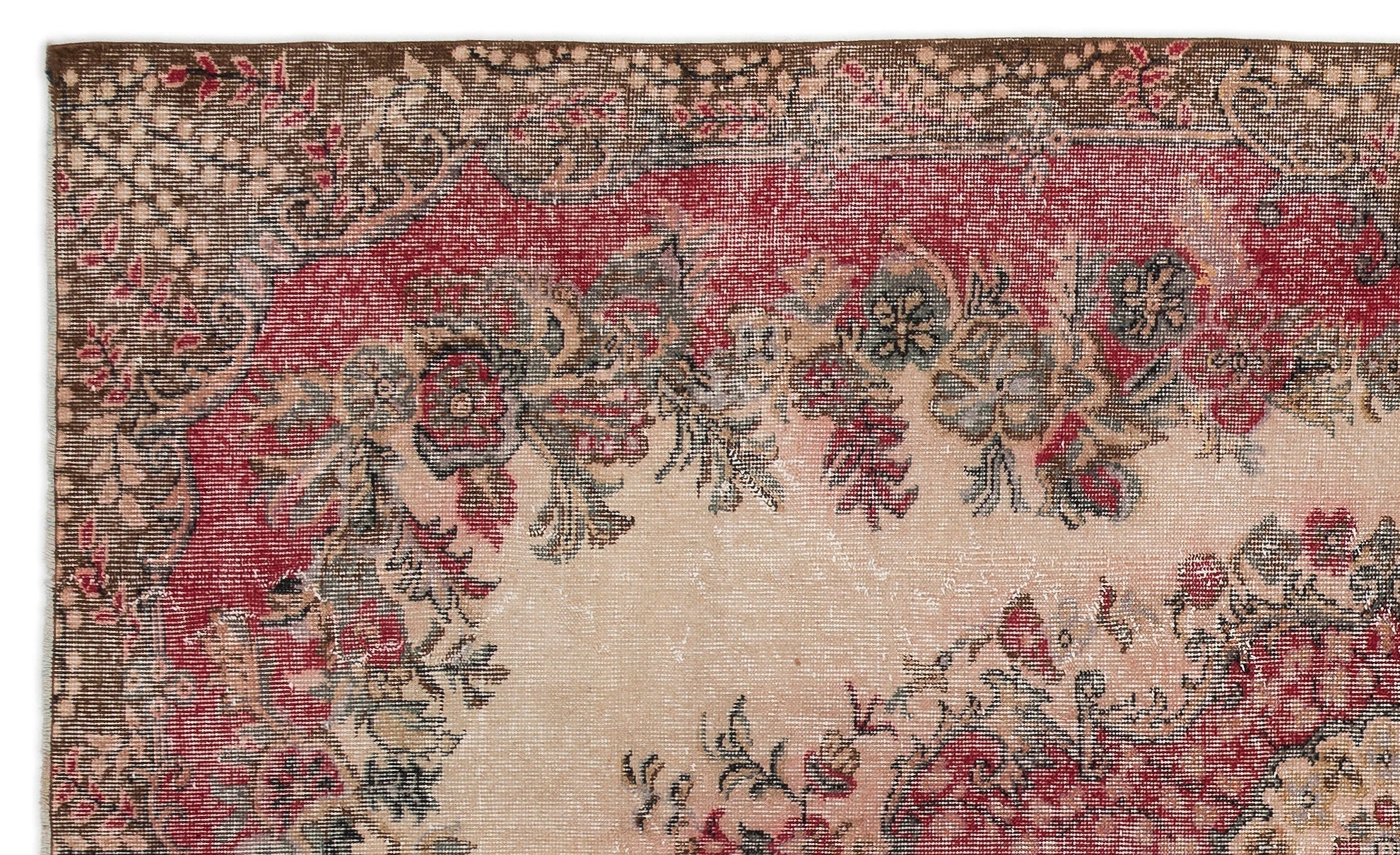 Atina 14073 Beige Vintage Wool Handmade Area Rug 5'9" x 9'6"