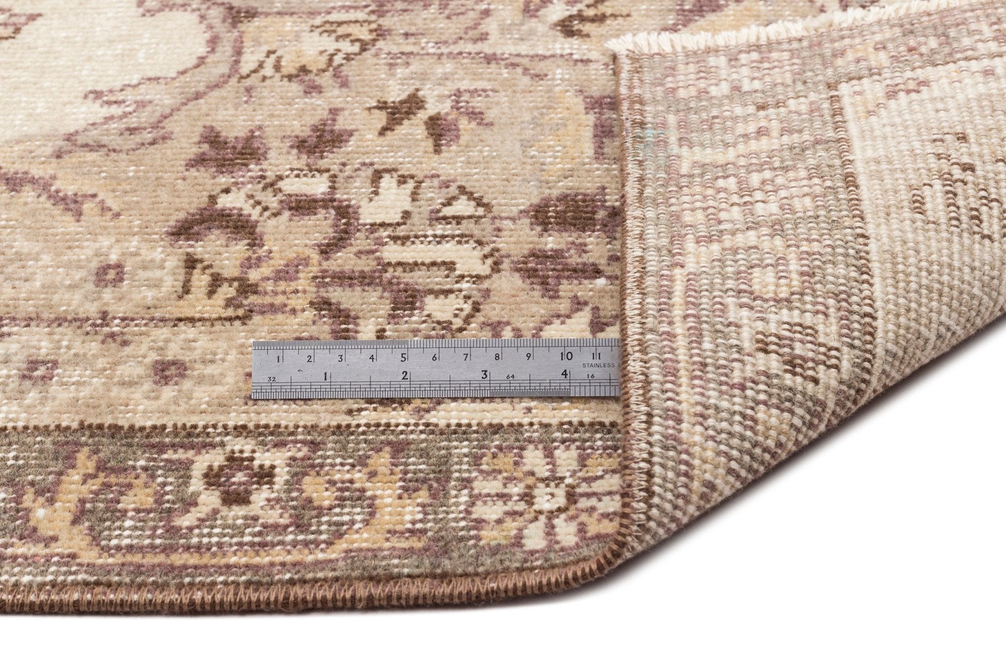 Atina 14092 Beige Vintage Wool Handmade Area Rug 6'10" x 10'2"
