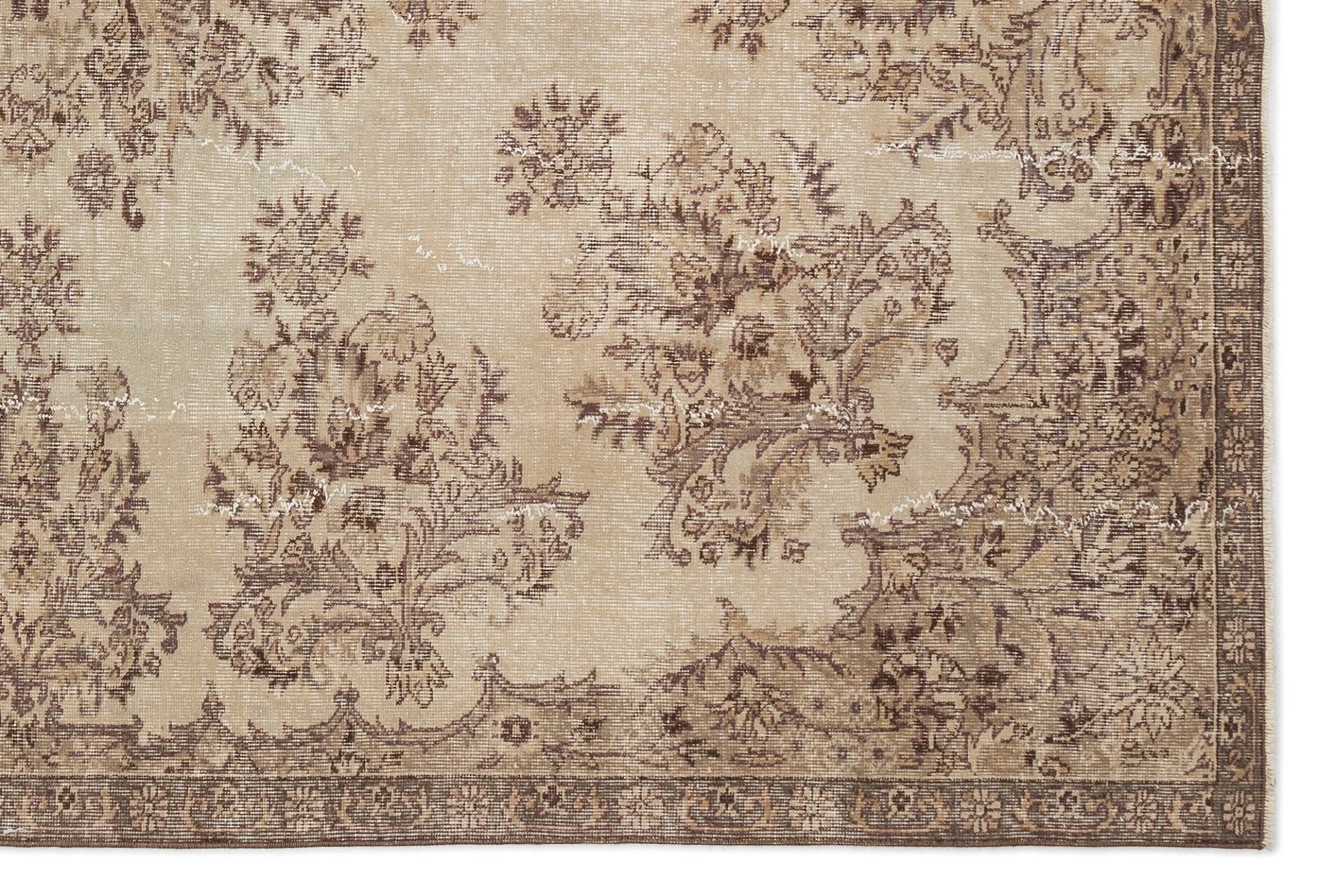 Atina 14092 Beige Vintage Wool Handmade Area Rug 6'10" x 10'2"