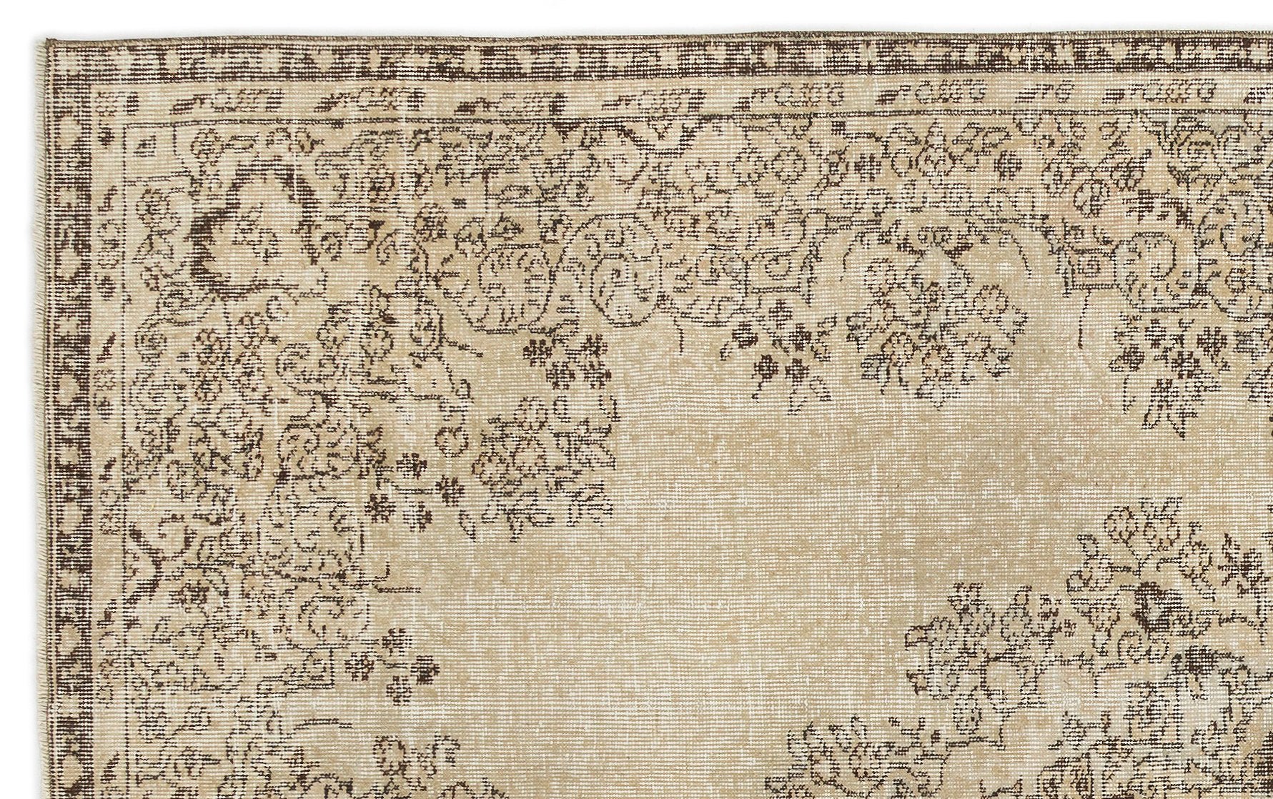 Atina 14137 Beige Vintage Wool Handmade Area Rug 5'4" x 8'11"