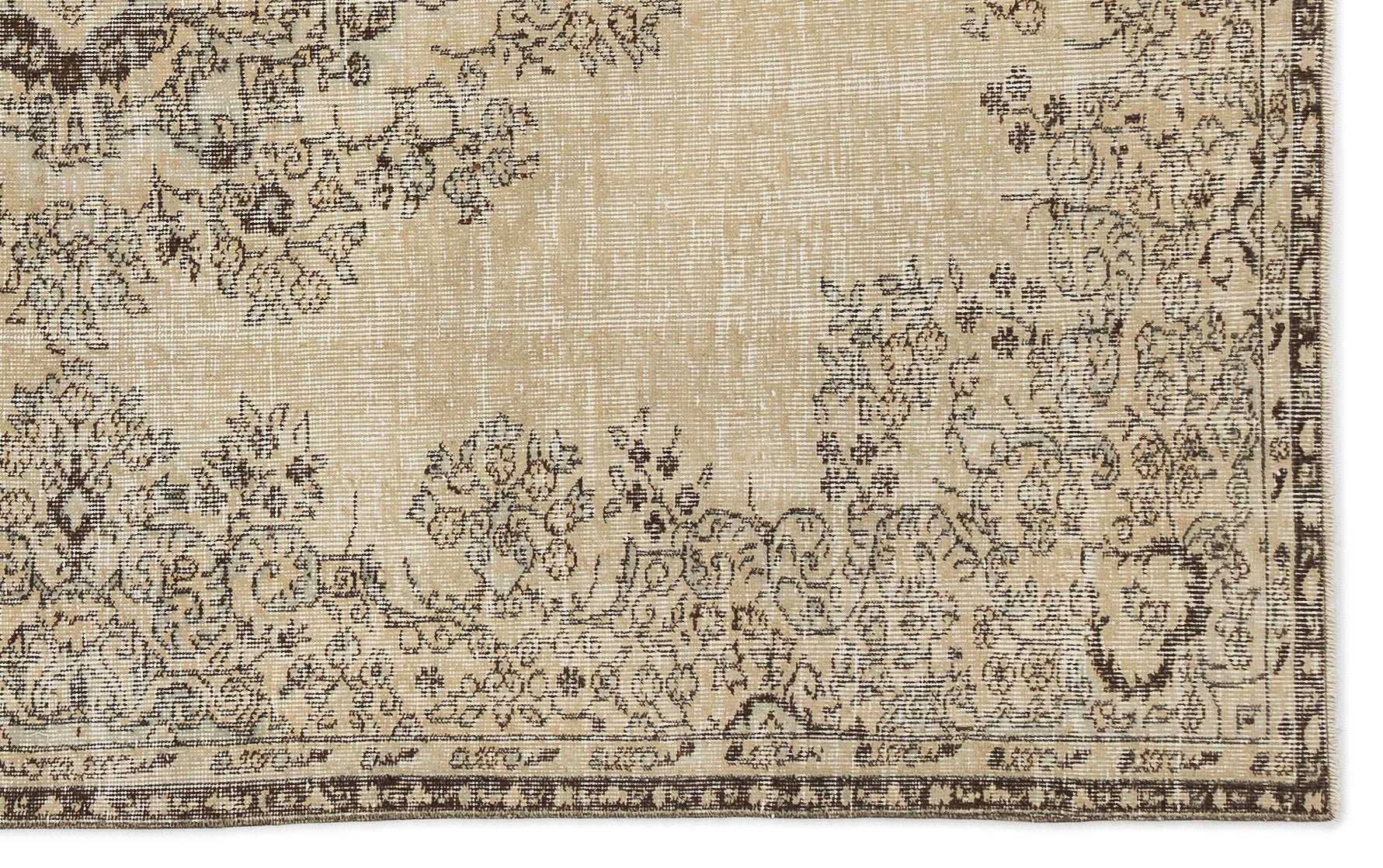 Atina 14137 Beige Vintage Wool Handmade Area Rug 5'4" x 8'11"