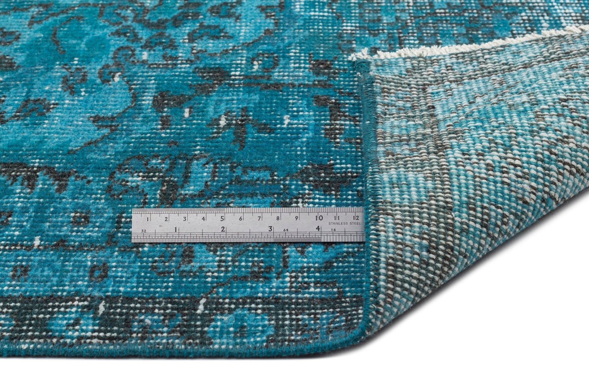 Atina 14281 Turquoise Vintage Wool Handmade Area Rug 6'0" x 9'9"