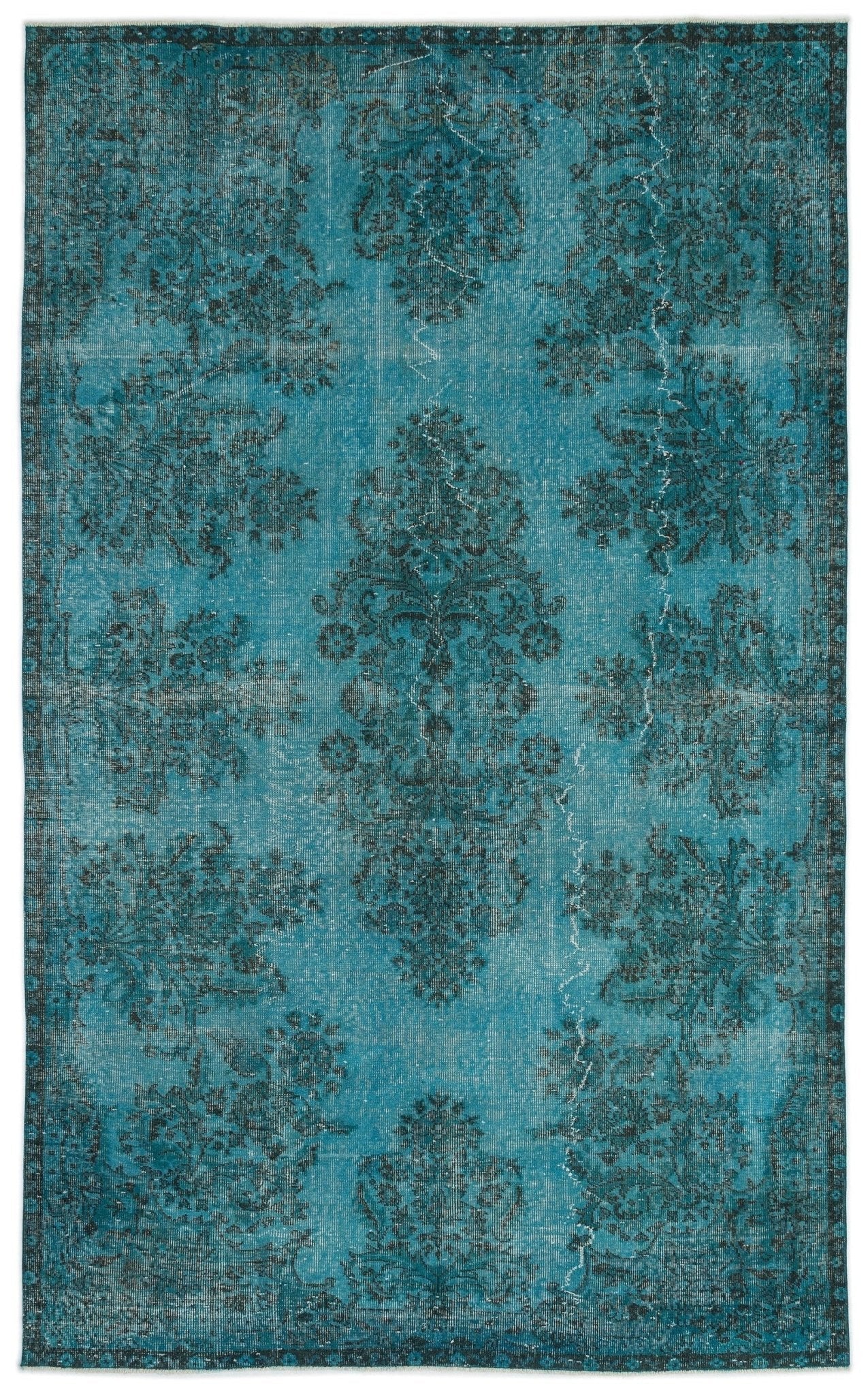 Atina 14281 Turquoise Vintage Wool Handmade Area Rug 6'0" x 9'9"