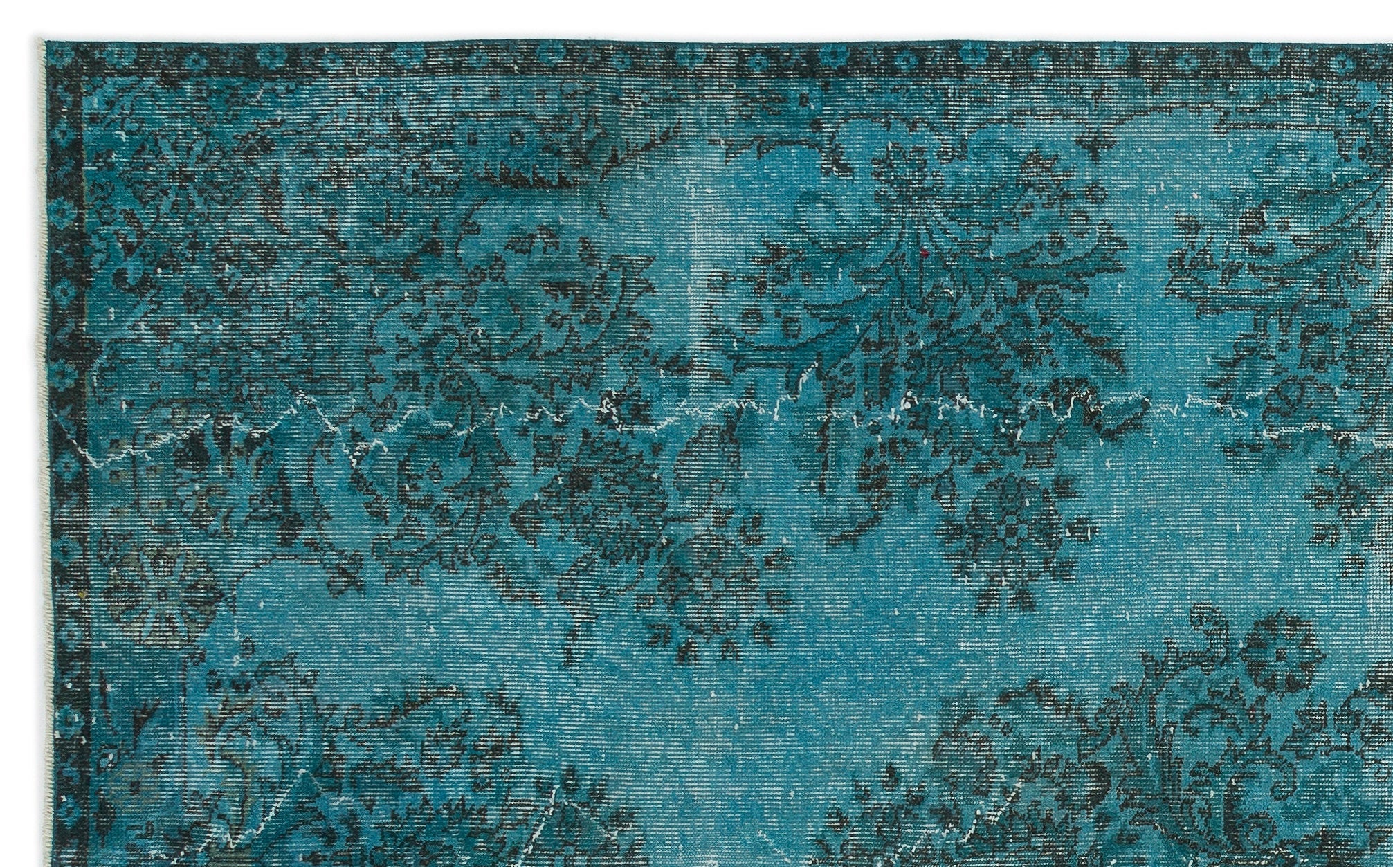 Atina 14281 Turquoise Vintage Wool Handmade Area Rug 6'0" x 9'9"