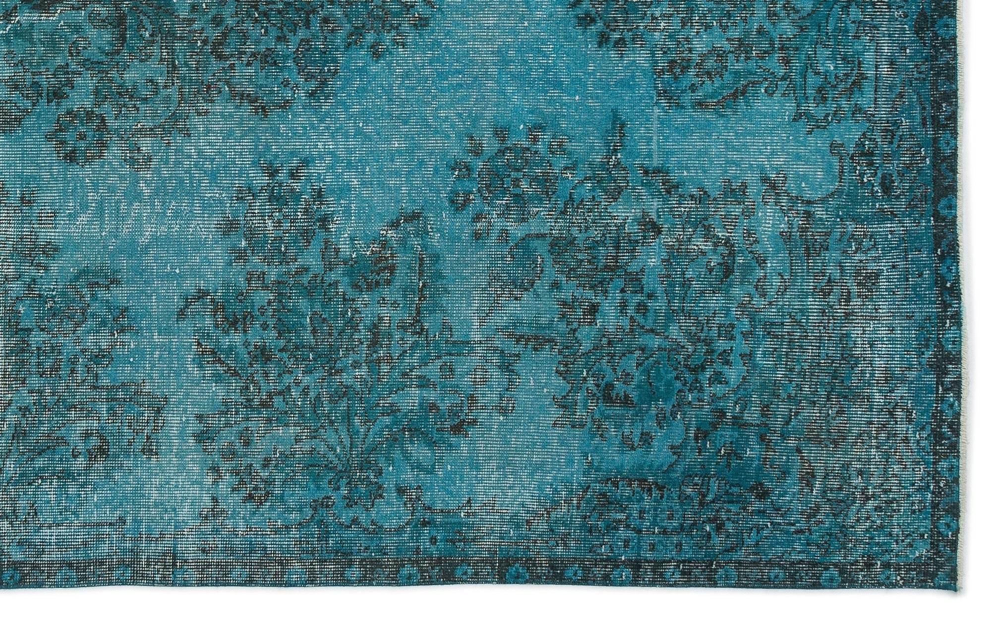 Atina 14281 Turquoise Vintage Wool Handmade Area Rug 6'0" x 9'9"