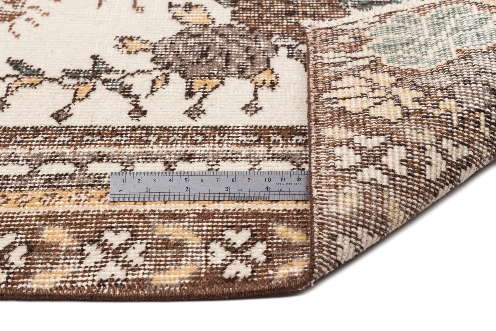 Atina 14303 Beige Vintage Wool Handmade Area Rug 5'11" x 8'0"