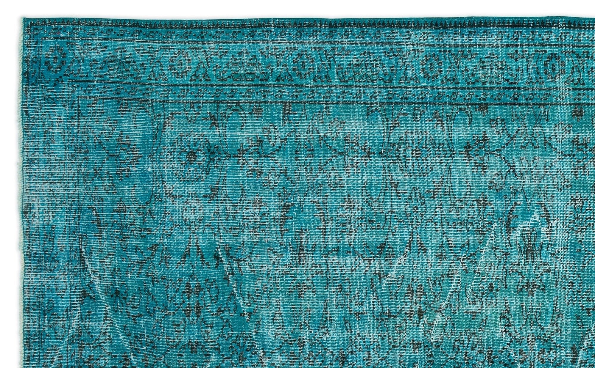 Atina 14340 Turquoise Vintage Wool Handmade Area Rug 5'11" x 9'8"